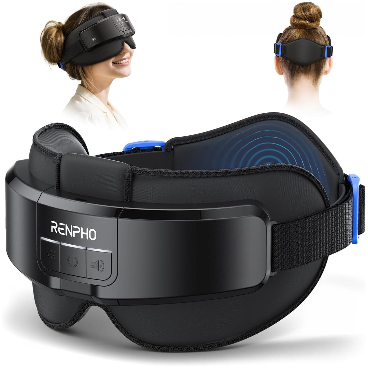 FSA/HSA Eligible Head & Eye Massager,Eyeris Masc Heated Head& Eye Massager for Migraines, Headache Massager for Forehead, Back of Head and Temple, Eye Care Device for Relax, Birthday Gifts