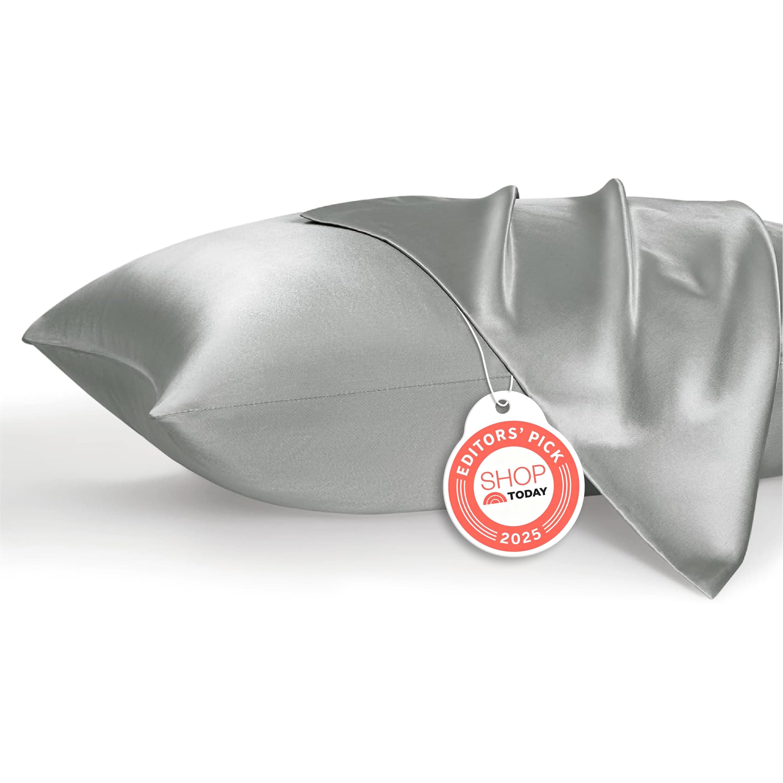 Bedsure Satin Pillowcase for Hair and Skin Queen - Silver Grey Silk Pillowcase 2 Pack 20x30 inches - Satin Pillow Cases Set of 2 with Envelope Closure, Valentines Day Gifts for Women Men