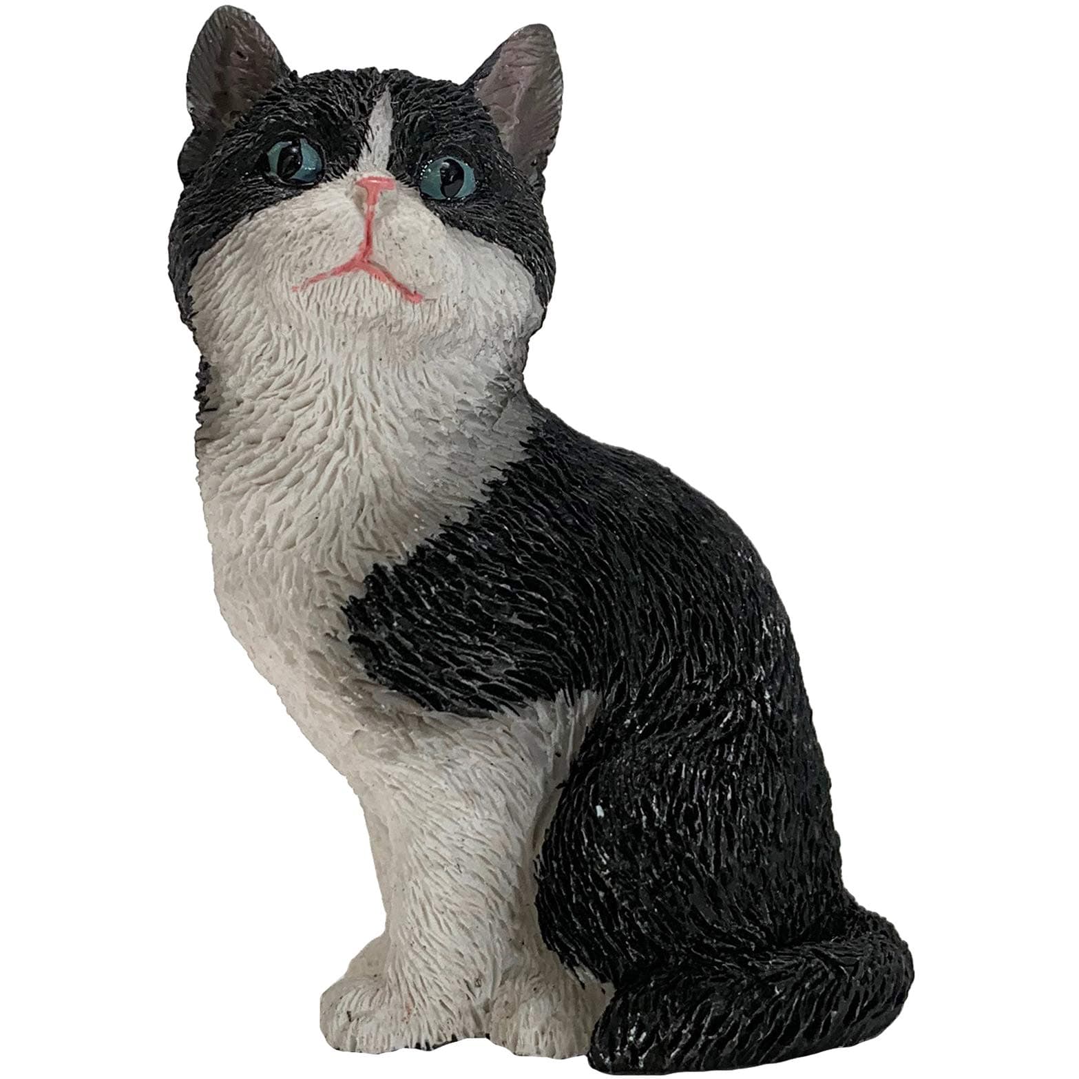 Sandicast SS30402 Small Size Tuxedo American Shorthair Cat Sculpture, Black/White