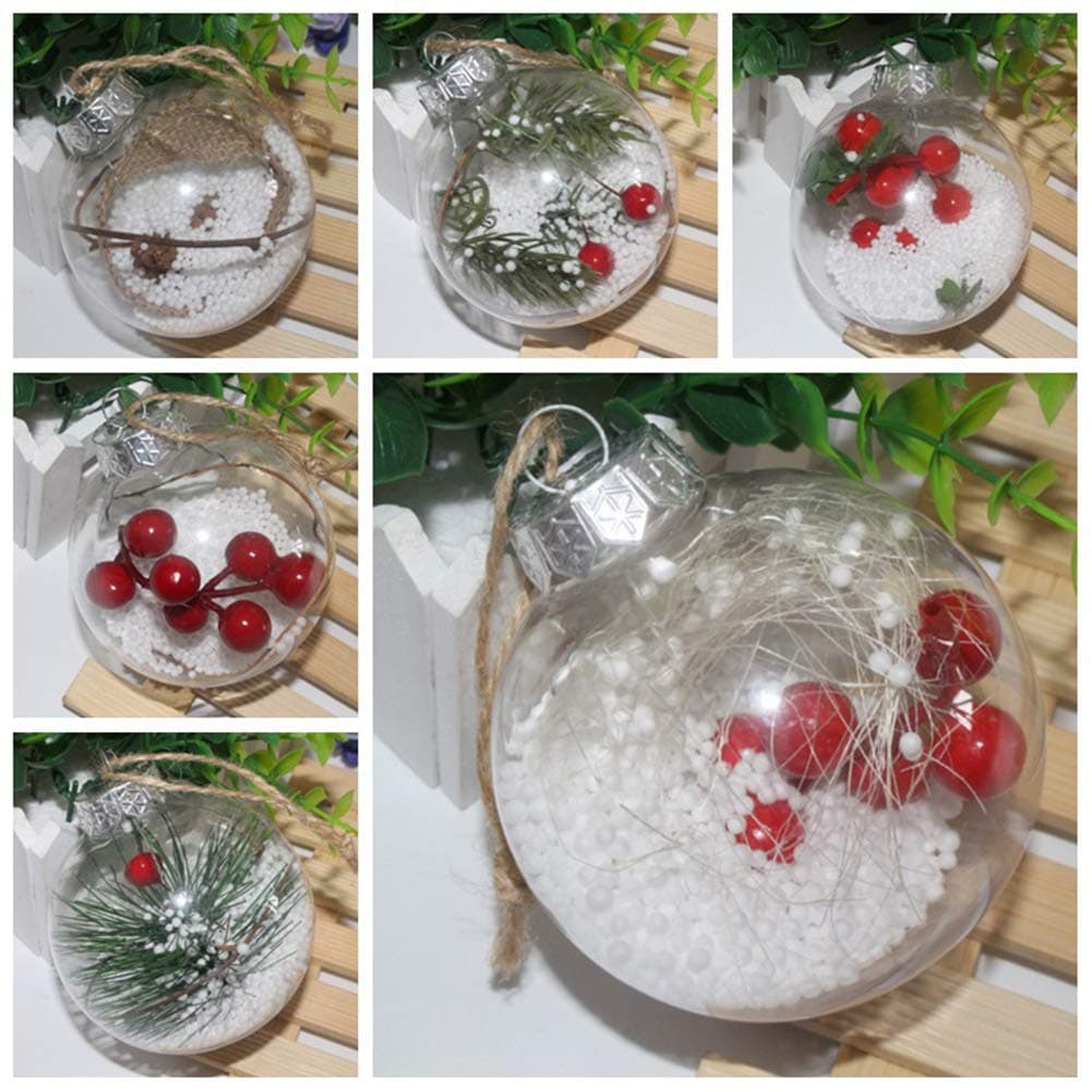 osmanthusFrag Christmas Ball,Transparent Hanging Bauble Xmas Tree Ornament Home Party Decor 4#