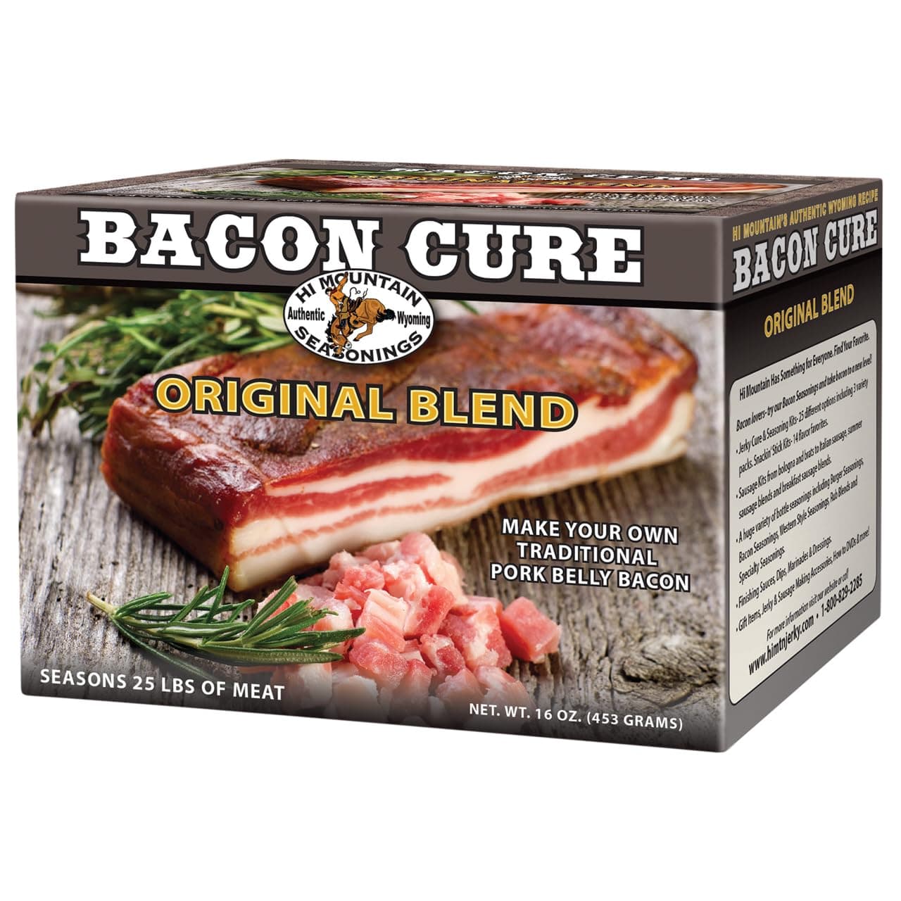 Hi Mountain Bacon Cure Seasoning Kit | ORIGINAL BLEND | Pork, Deer, Elk & Venison Bacon Seasoning and Cure Kit | Makes up to 25 lbs