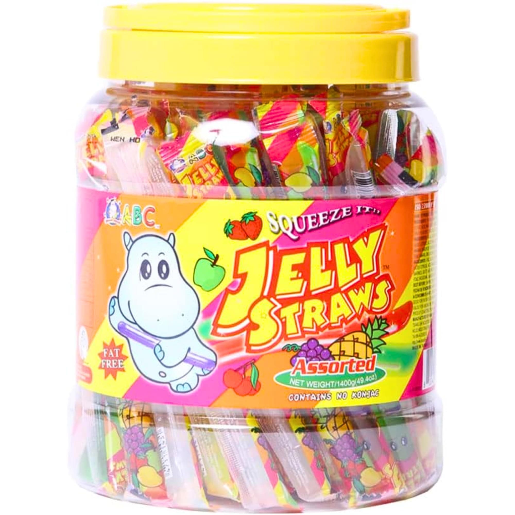 Vmart ABC Assorted Fruit Flavoured Jelly Stick Straws 1.4kg Jar