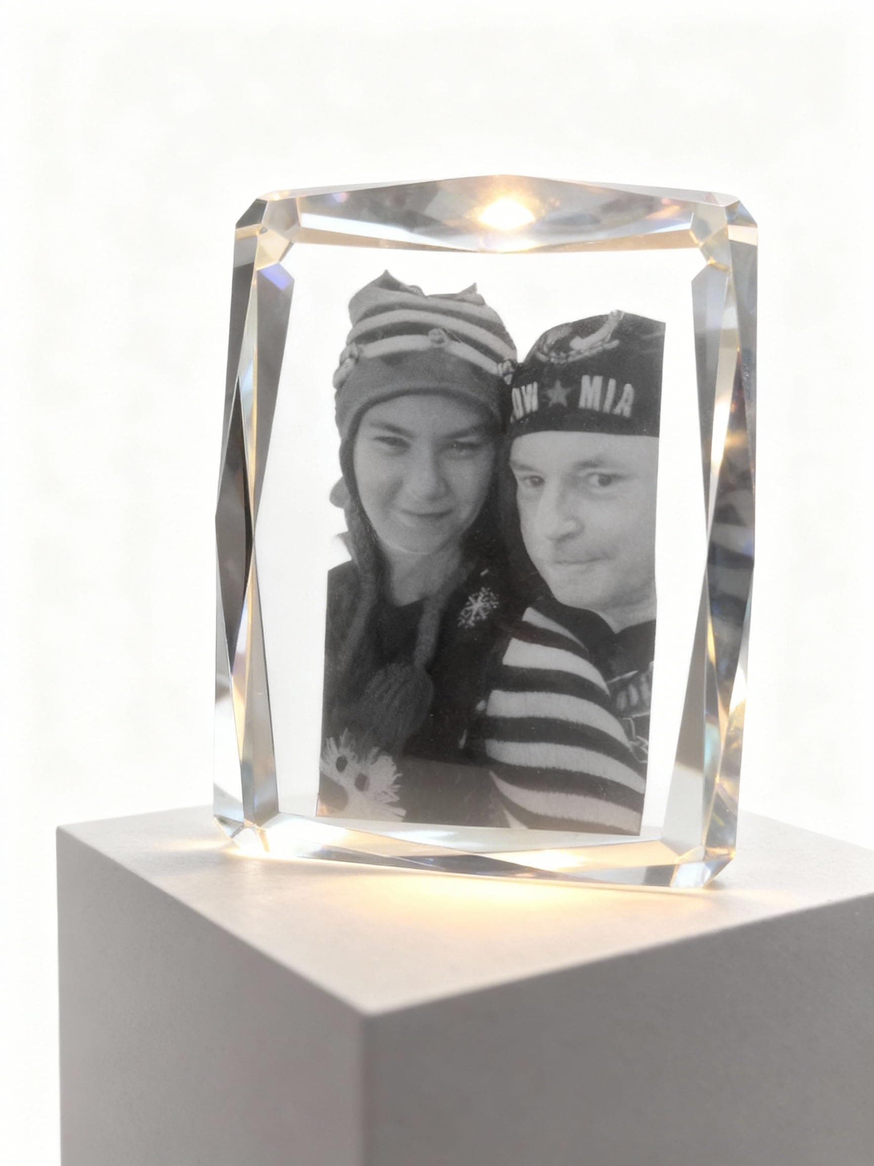3D Crystal Glass Picture Custom from Photo. Tower