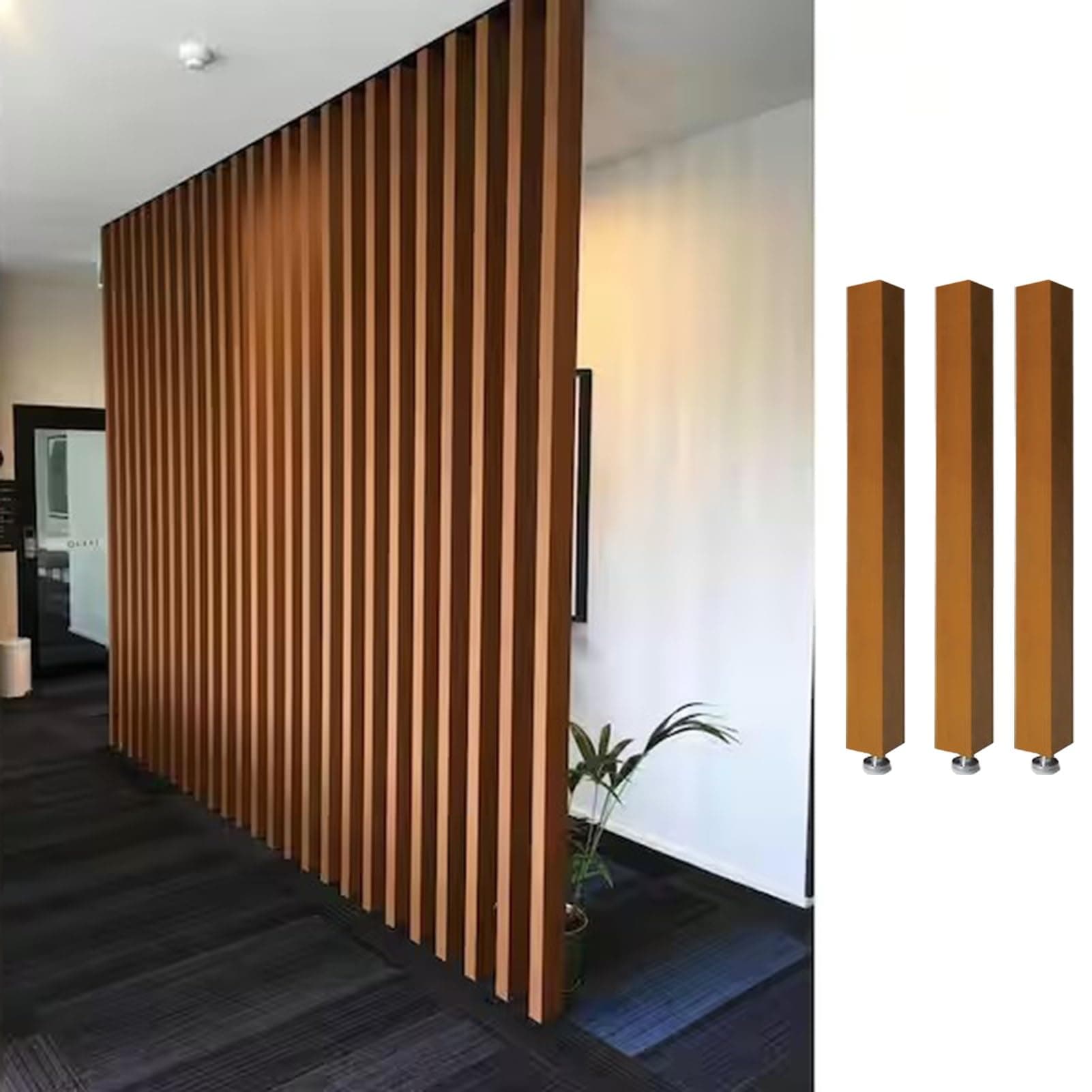 Room Divider Modern DIY Room Divider for Privacy Screen/Doorway/Studio Apartment, Square Wall Partition Floor to Ceiling Design, Easy to Install & Remove (Color : 3pcs Height, Size : 150cm/59.1in/