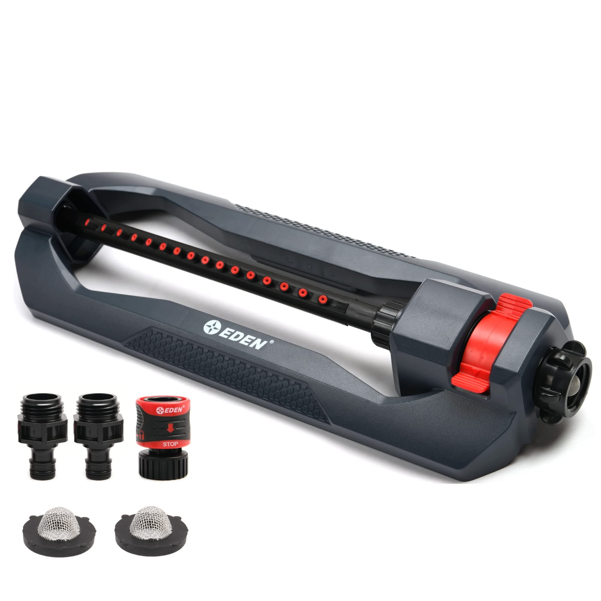 Eden 96213 Lawn & Garden Essentials Oscillating Sprinkler | Garden Sprinkler Covers Up to 3,600 Sq Feet Weight-Based