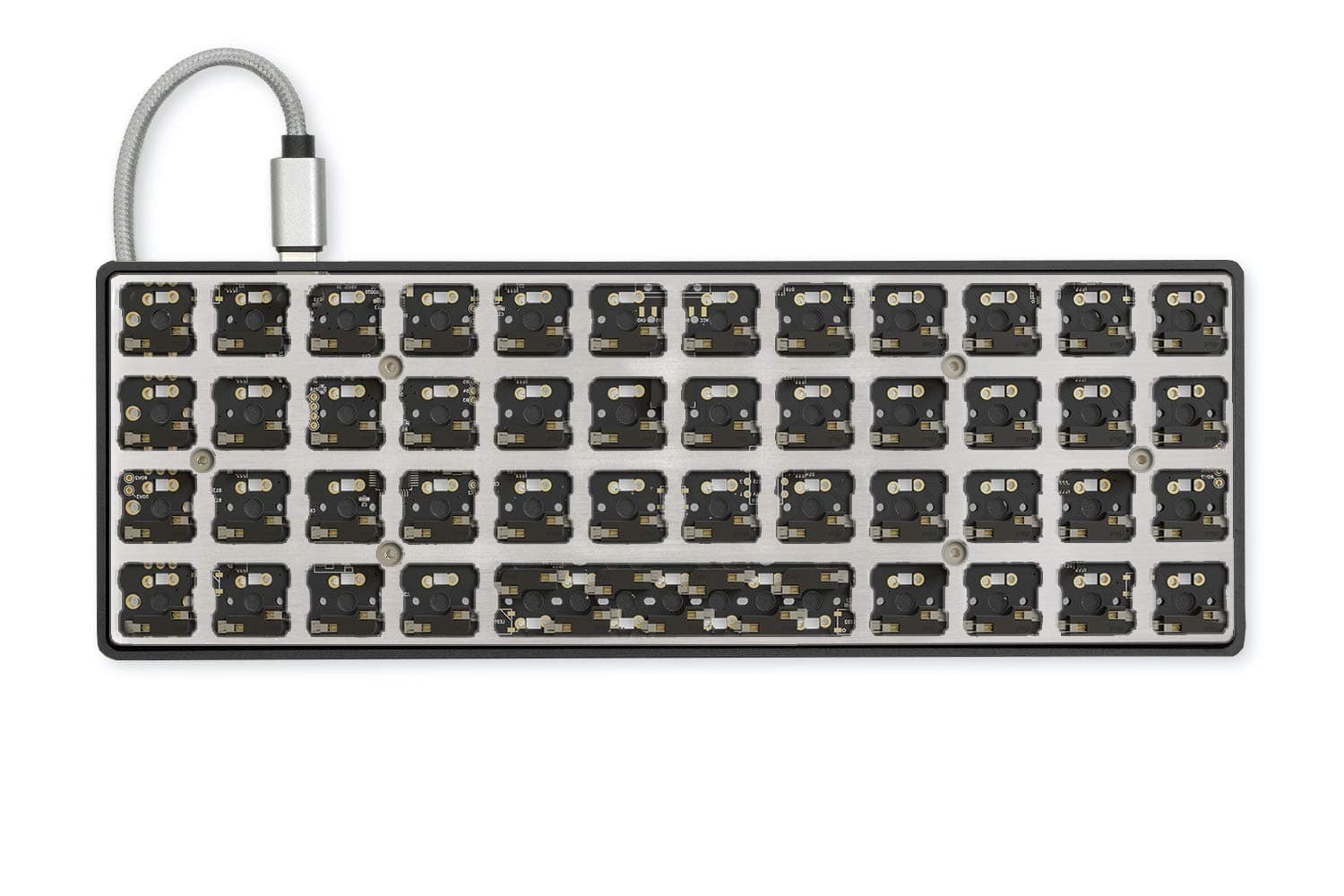 Drop Planck Mechanical Keyboard Kit V6 — DIY Compact 40% Ortholinear Layout, Kaihua Hotswap Sockets, Programmable PCB, USB-C, and Aluminum Case (High-Pro, Black)