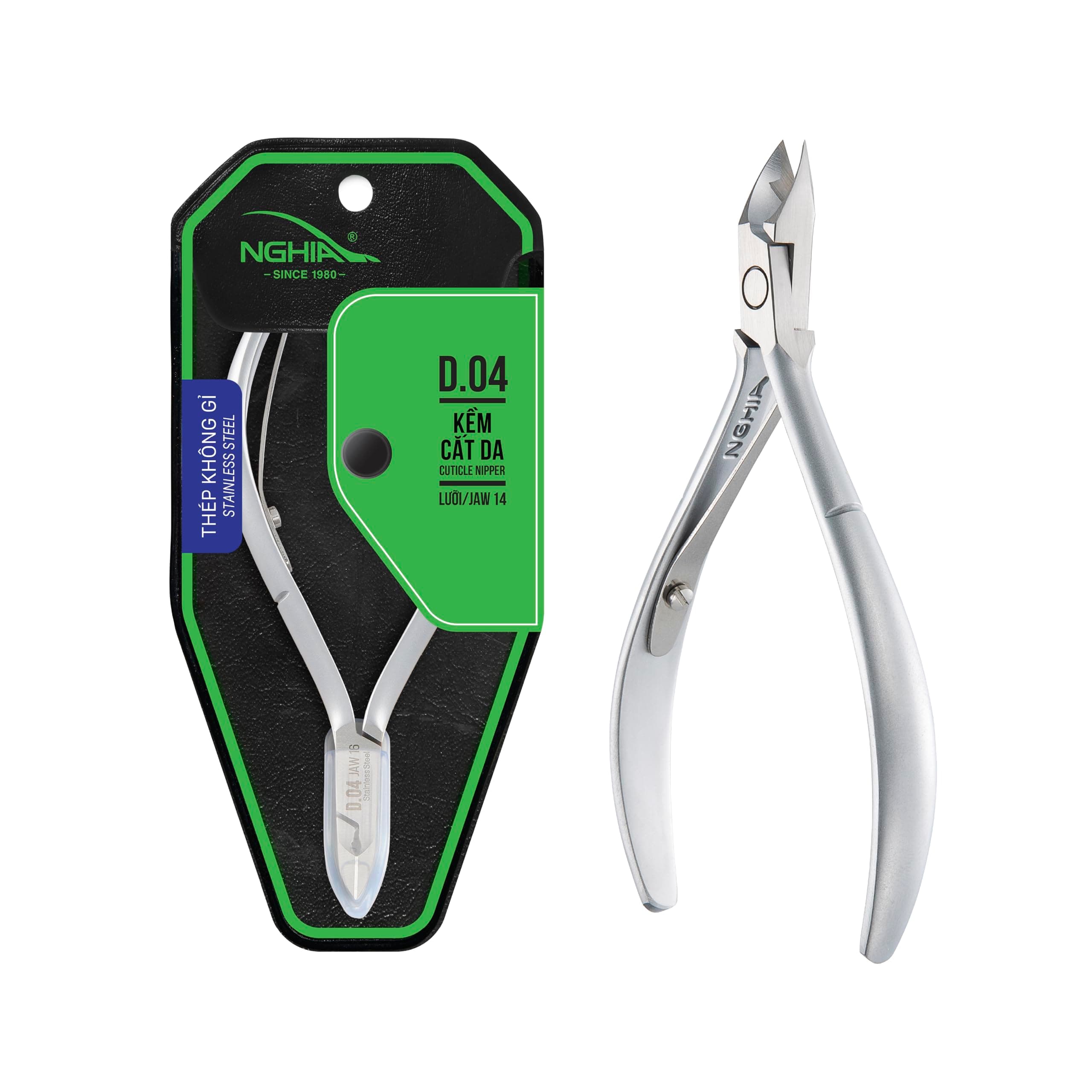 Cuticle Nipper - D-04 JAW 14 | Stainless Steel | Durable and Sharp | Ergonomic Design | Grey Plated | Ideal for Salons and Home Use
