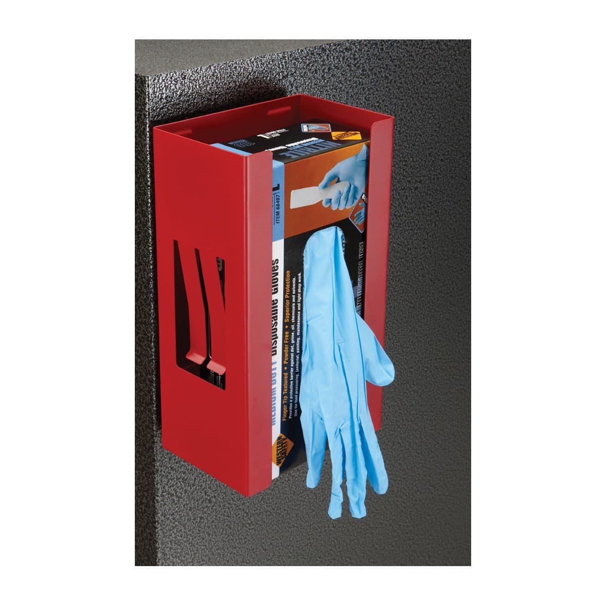 Red Modern Rectangular Plastic Magnetic Glove or Tissue Dispenser Holder