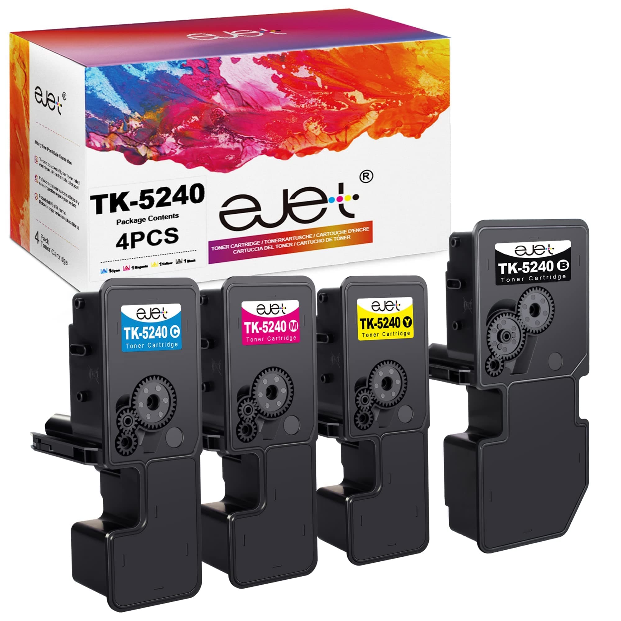 TK-5240 Toner Compatible for Kyocera TK 5240 TK5240 for Ecosys M5526cdw M5526cdn P5026cdw P5026cdn (Black Cyan Magenta Yellow, 4-Pack)