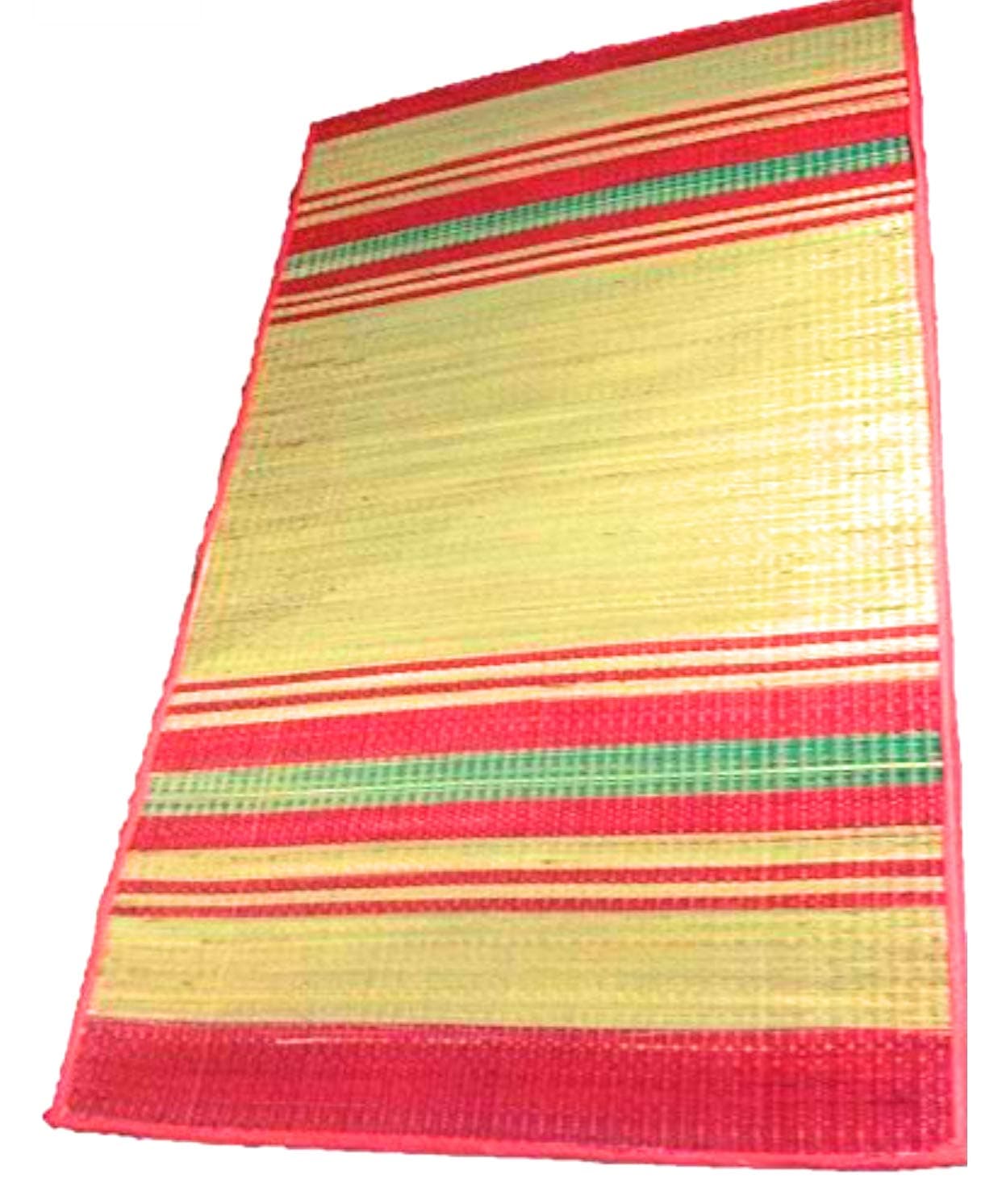 Cool Grass Floor Mat ( Ivory & Red , 4 X 6 ft ).