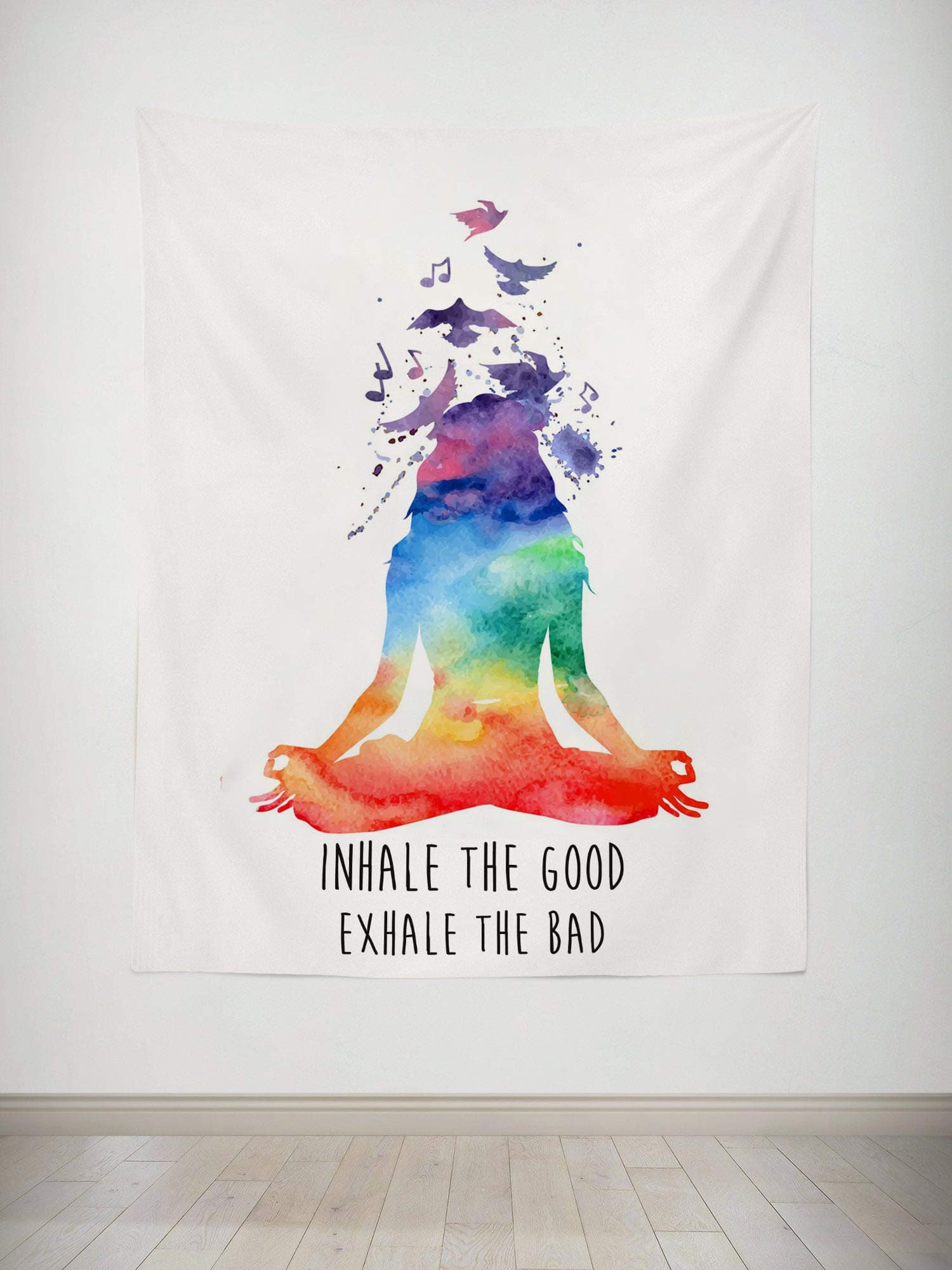 Simpkeely Colorful Chakra Tapestry, Yoga Meditation Studio Room Decorations, Meditating Peace Wall Art Hanging Tapestries, Indian Psychedelic Art Mural for Bedroom Living Room Home Décor - 51" x 59"