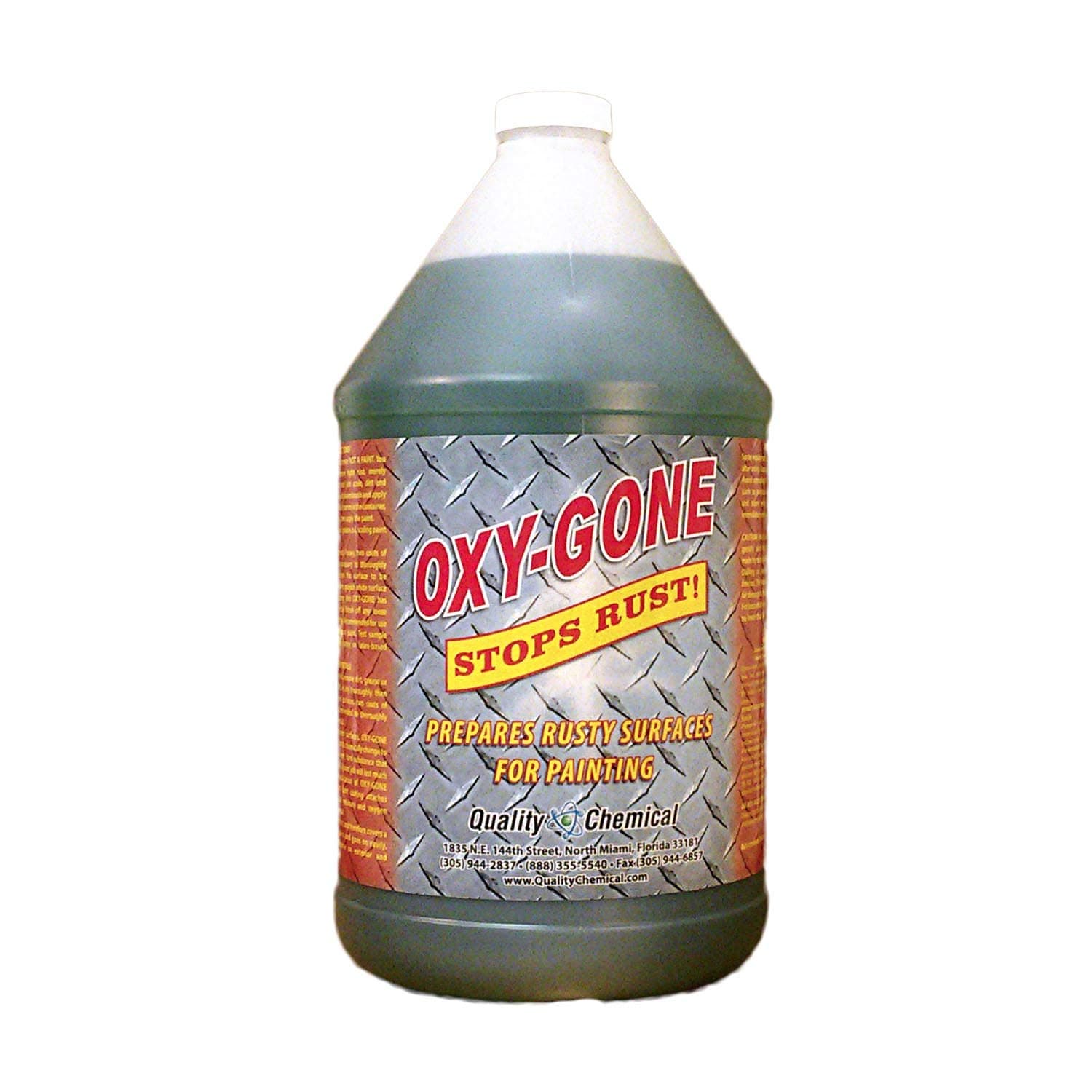 Quality Chemical Oxy-Gone Rust Remover and Metal Treatment/Rust Repair/Prepares surfaces for painting / 1 gallon (128 oz.)