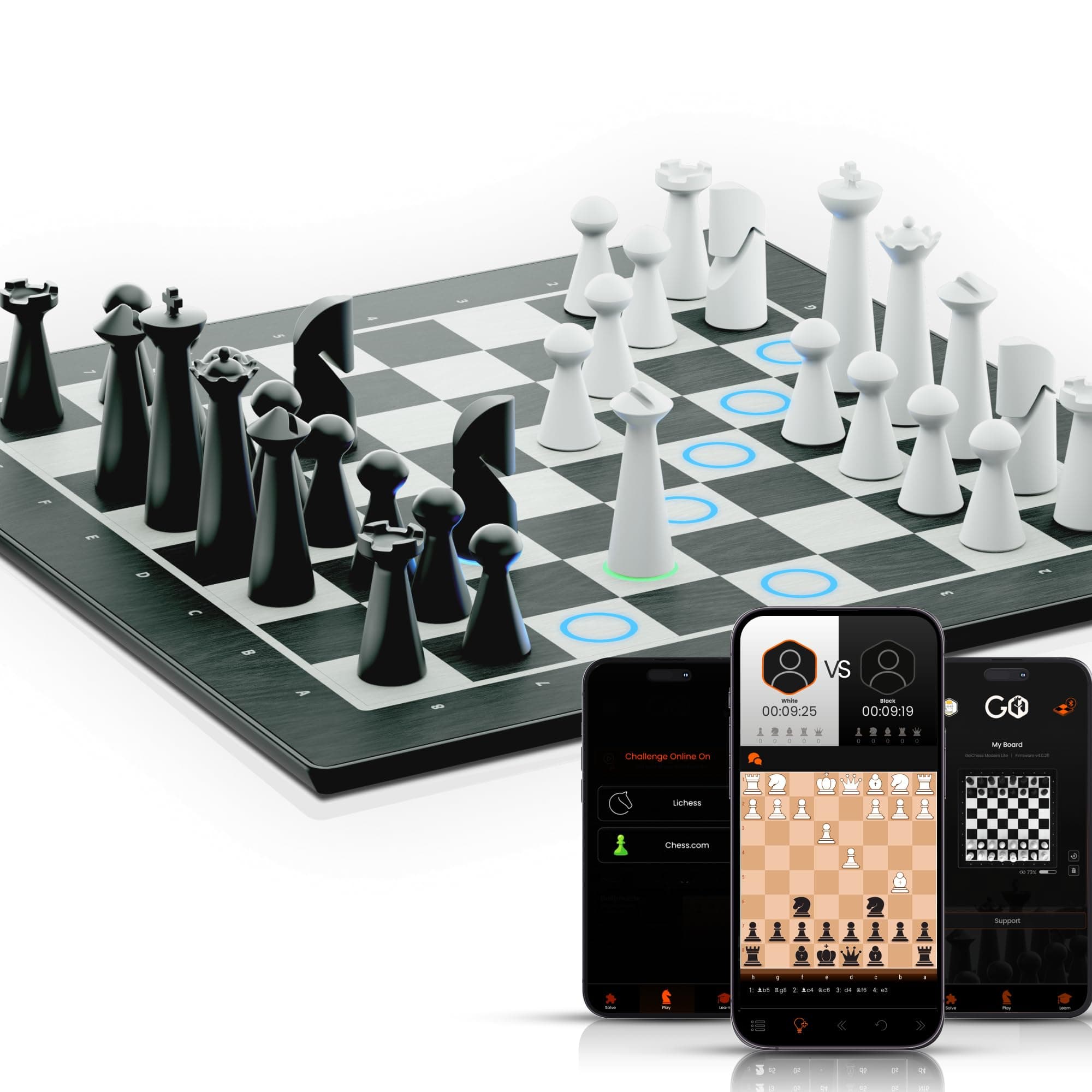 GoChess Mini - AI Electronic Chess Board Game, Light Up Chess Set for Adults & Kids for All Skill Levels with Online Play App - Perfect as a Gift for Smart Board Games Lovers