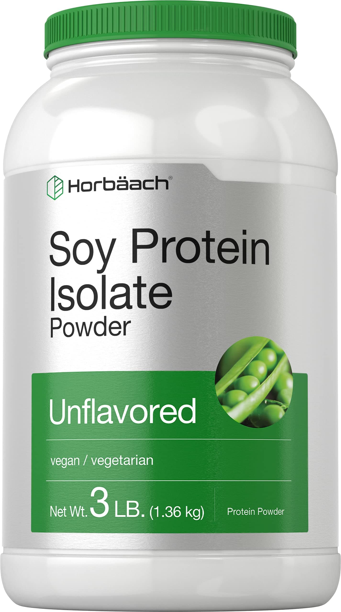 Horbaach Soy Protein Isolate Powder | Vegan & Unflavored | for Smoothies, Shakes, Baking, and Cooking | 3 lb | Vegetarian, Non-GMO, Gluten Free