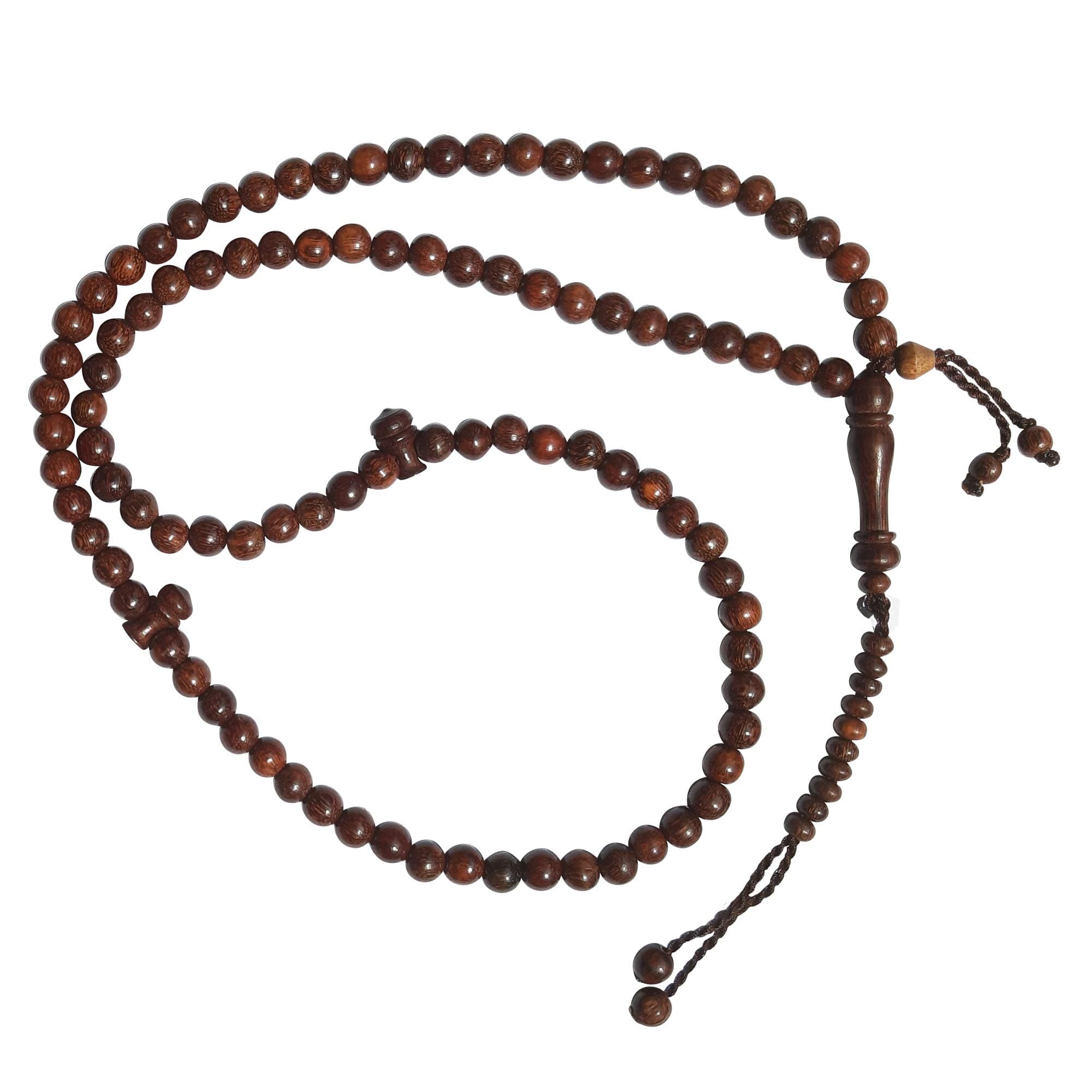 Muslim Rosary Tasbih - 6mm-Bead Dense Tamarind Wood with 99-beads & Counters in GIFT BOX Tasbeeh Sibha Misbaha Subha Islamic Dhikr Beads
