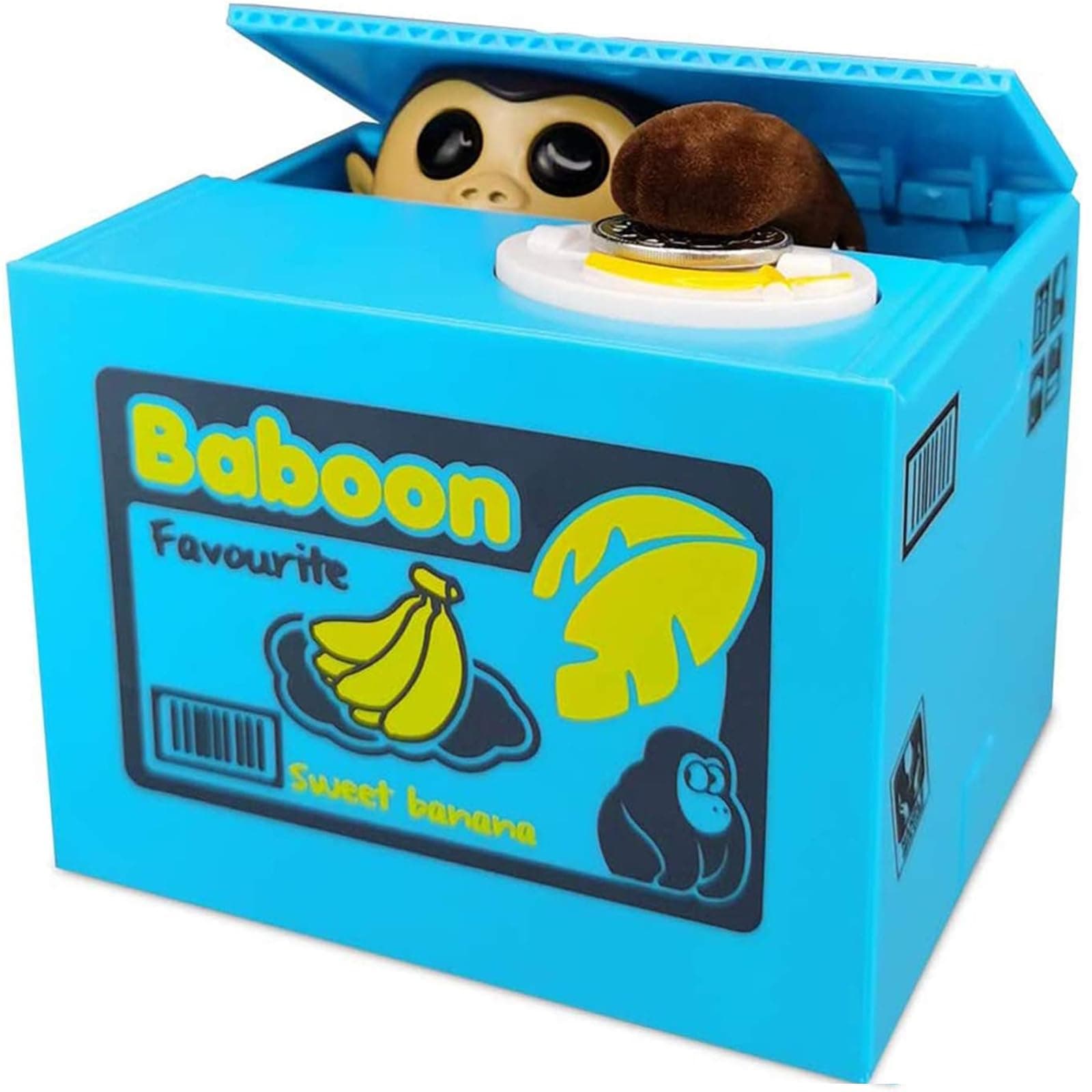 Barelove Kids Piggy Bank, ATM Coin Cash Money Counter Saving Can, Stealing Cute Mokey Electronic Smart Voice Prompt Piggy Bank Safe Locks, Great Gift fot Boys & Girls (Monkey)