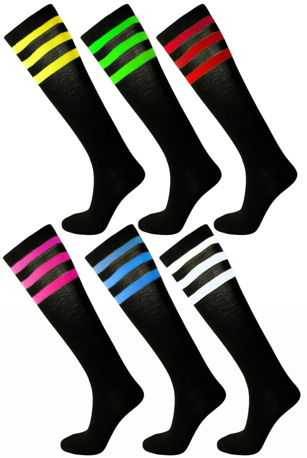 Ladies Cute Colorful Design Knee High Socks Assorted 6-Pack