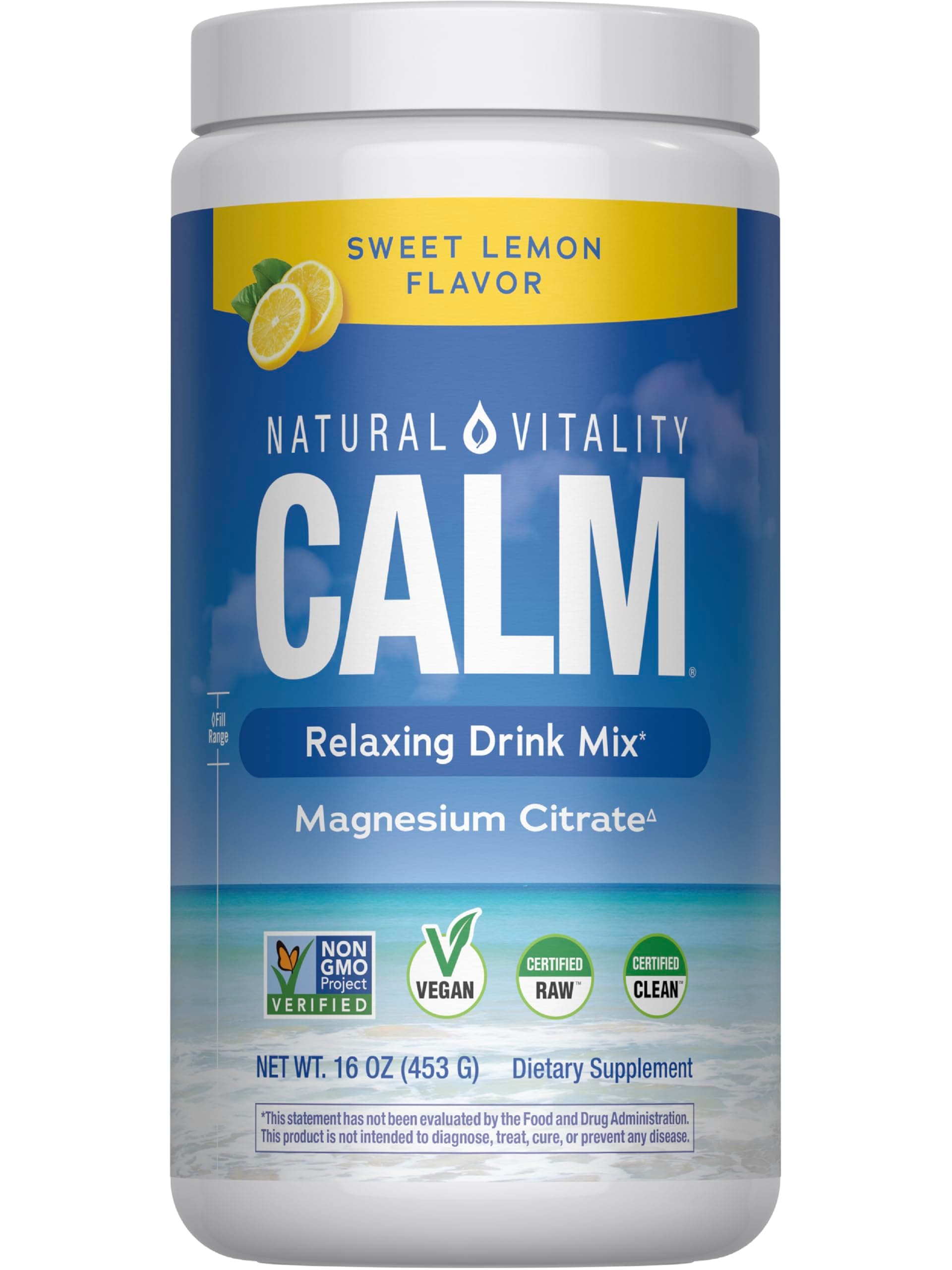 Natural Calm, The Anti-Stress Drink, Sweet Lemon Flavor, 16 oz (453 g)