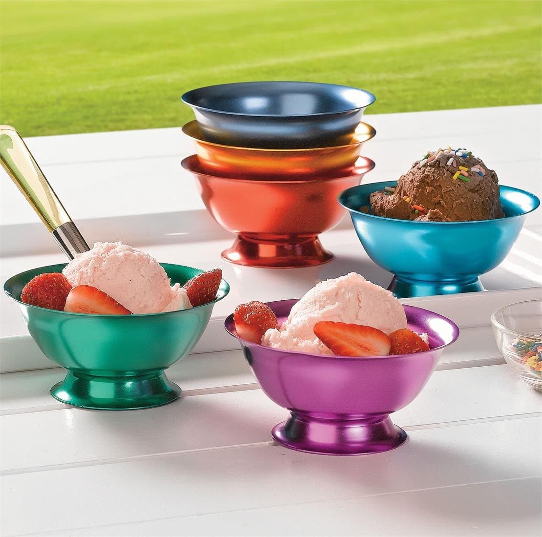 Aluminum Ice Cream Bowls - Set of 6