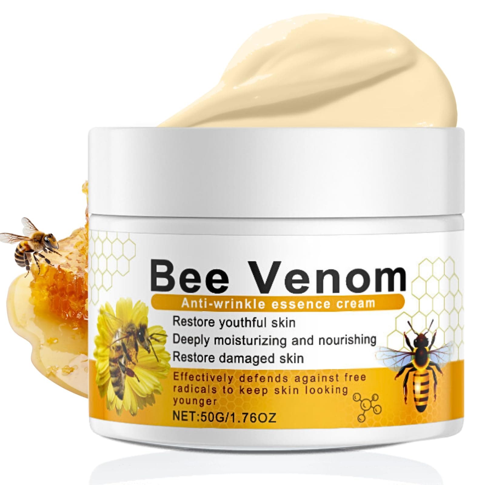 Bee Venom Anti Wrinkle Face Cream, Bee Venom Cream, Face Cream For Mature Skin, Wrinkle Removal & Moisturizing, Instant Face Lift Cream For All Skin Types, Skin TighteningCream For Face Fine Line