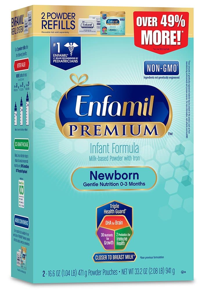 Enfamil PREMIUM Newborn Non-GMO Infant Formula - Powder Refill Box, 33.2 oz