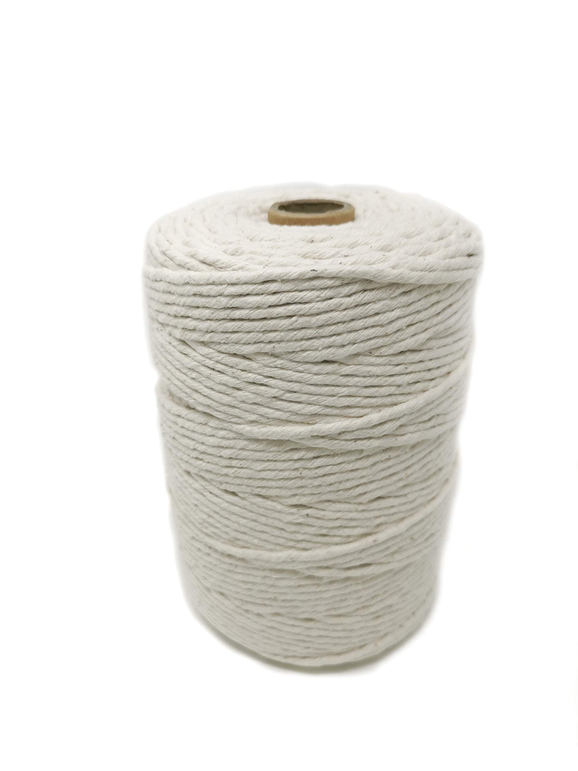 Whimsy Designs Macrame Cord 4mm single twist 1 ply Rope 240 metres 100% Cotton Reel – plant hangers, wall hangings (natural 1 ply 4mm)