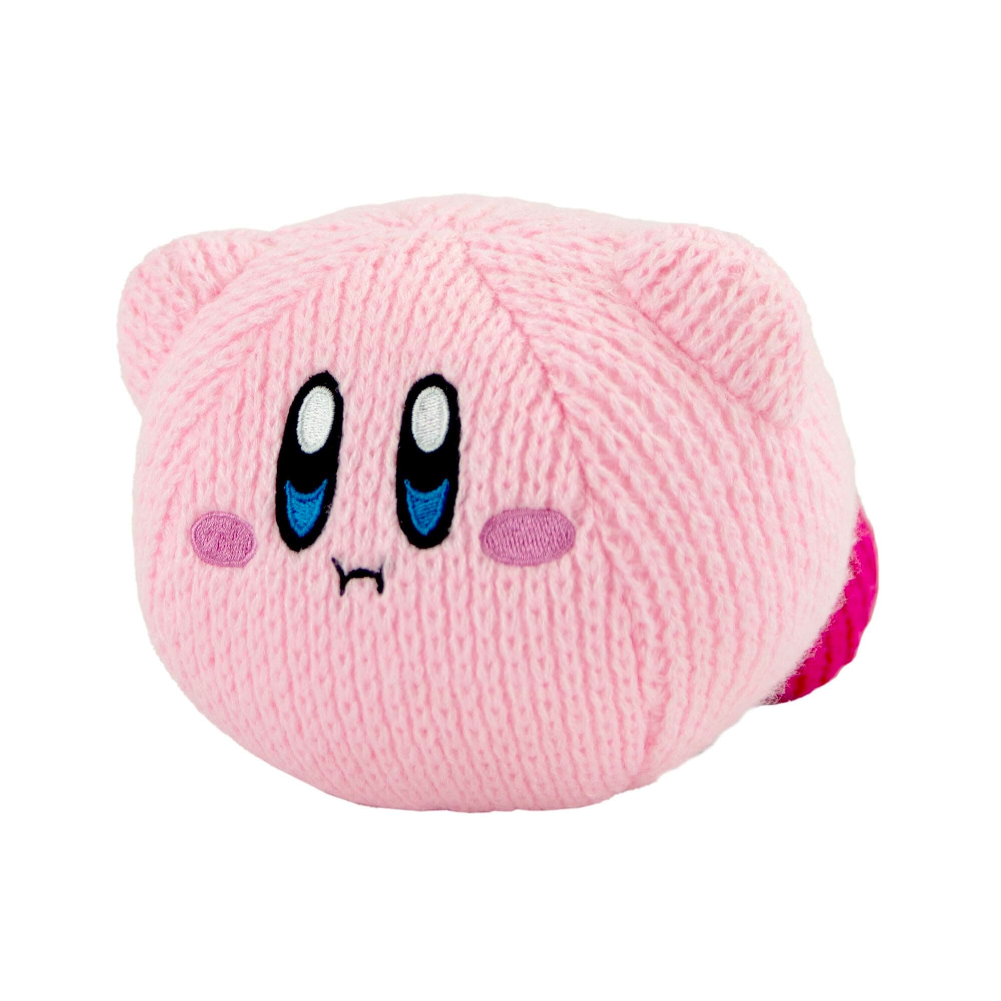 TOMY Nuiguru Knit Kirby Plushies - Hovering Kirby - Officially Licensed Crochet Gaming Plushies with Soft Knit Texture - Easter Basket Stuffers for Gamers and Gaming Room Decor - 13 Inch