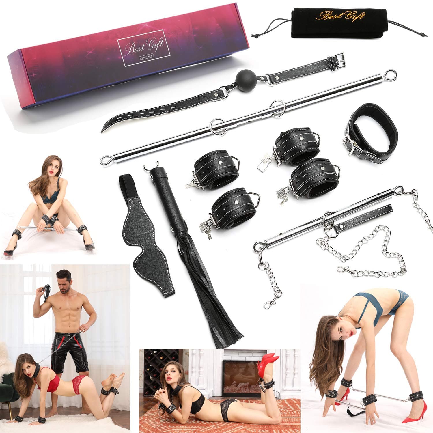 Sovyime Expandable Spreader Bar with Adjustable Straps of Yoga (23pcs Restaint Kit)