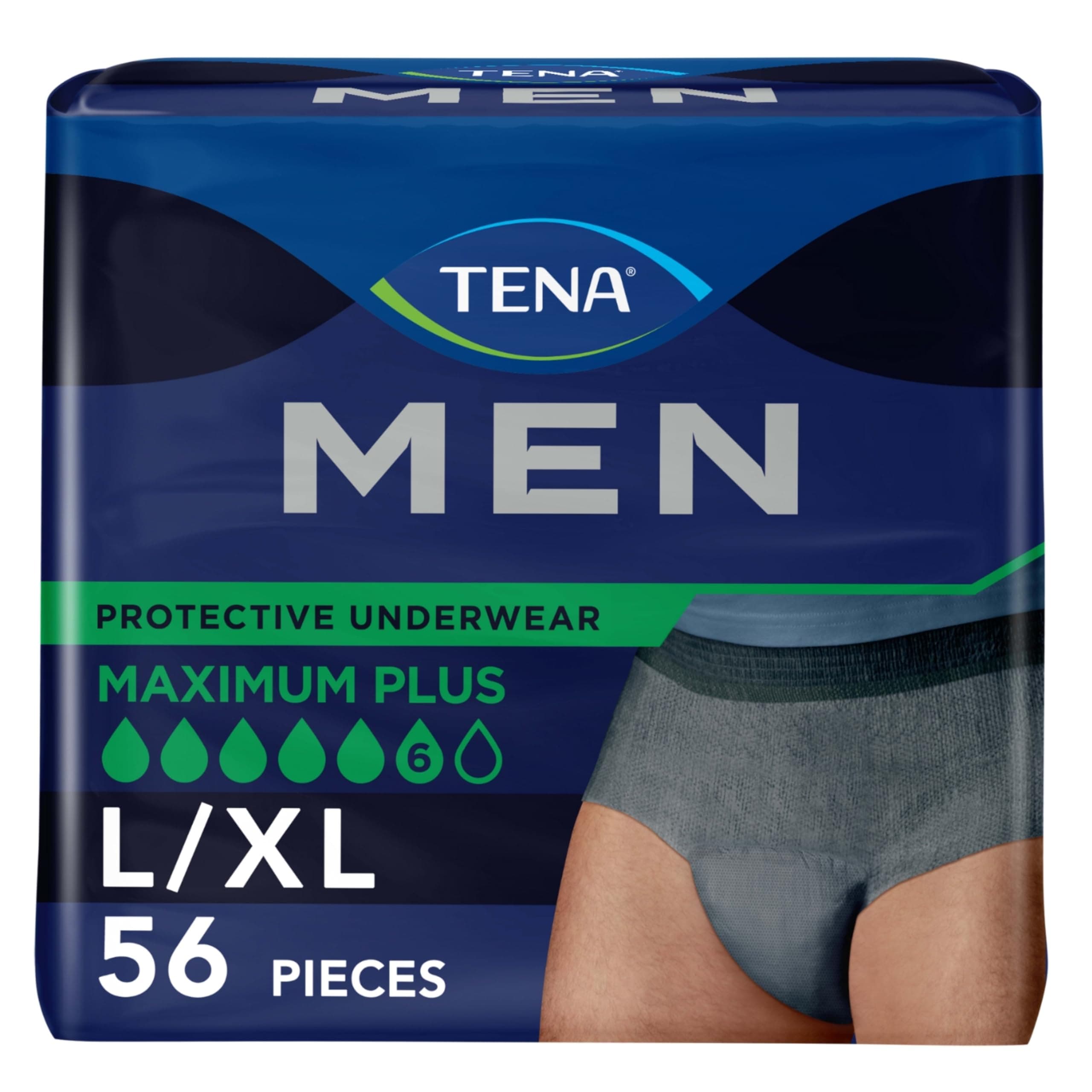 Incontinence Underwear for Men, Maximum Plus Absorbency, L/XL, 56 Count (Waist size 44in-64in)