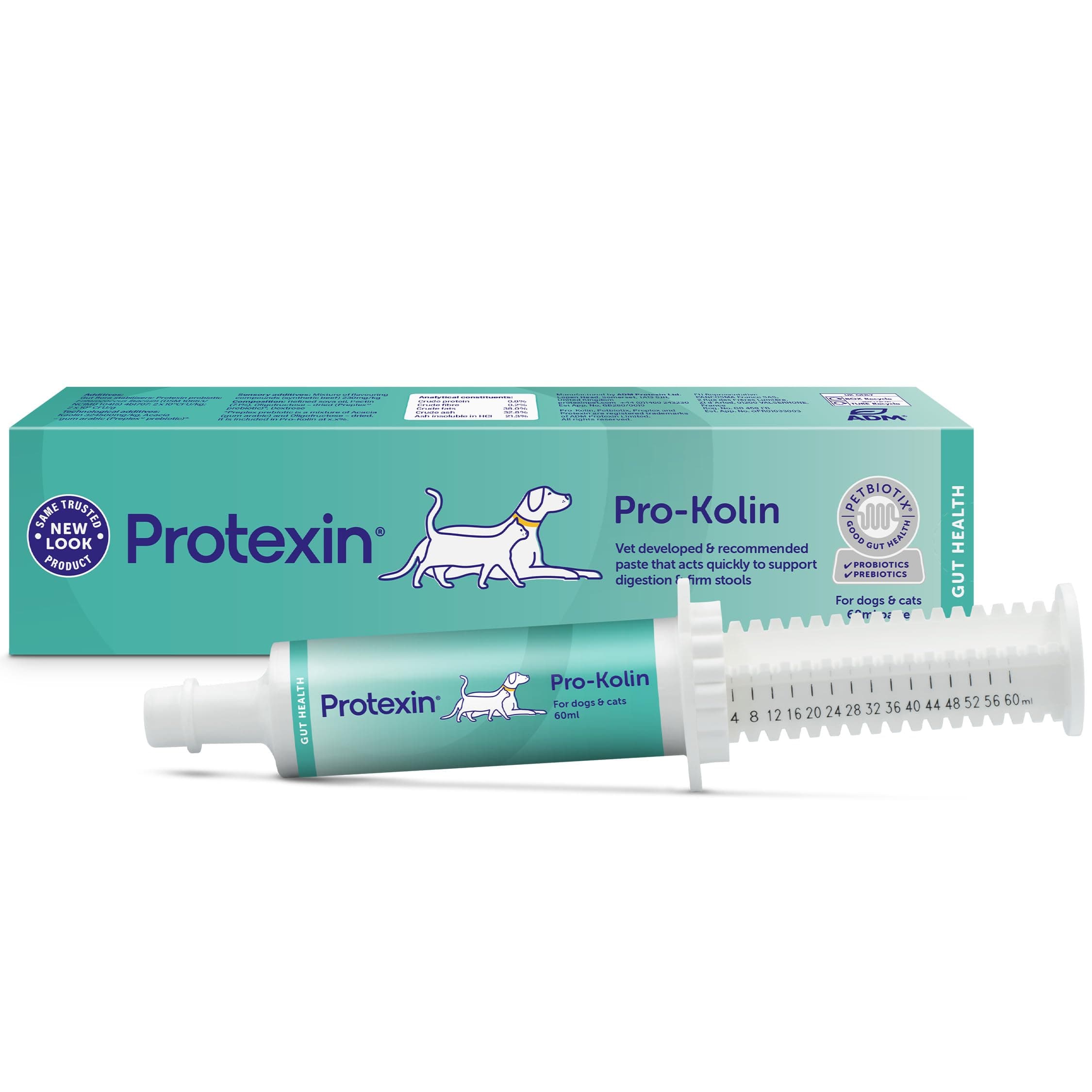 Protexin pet health Pro-Kolin for Dogs and Cats Probiotic Paste and Syringe, 60 ml (Pack of 1)