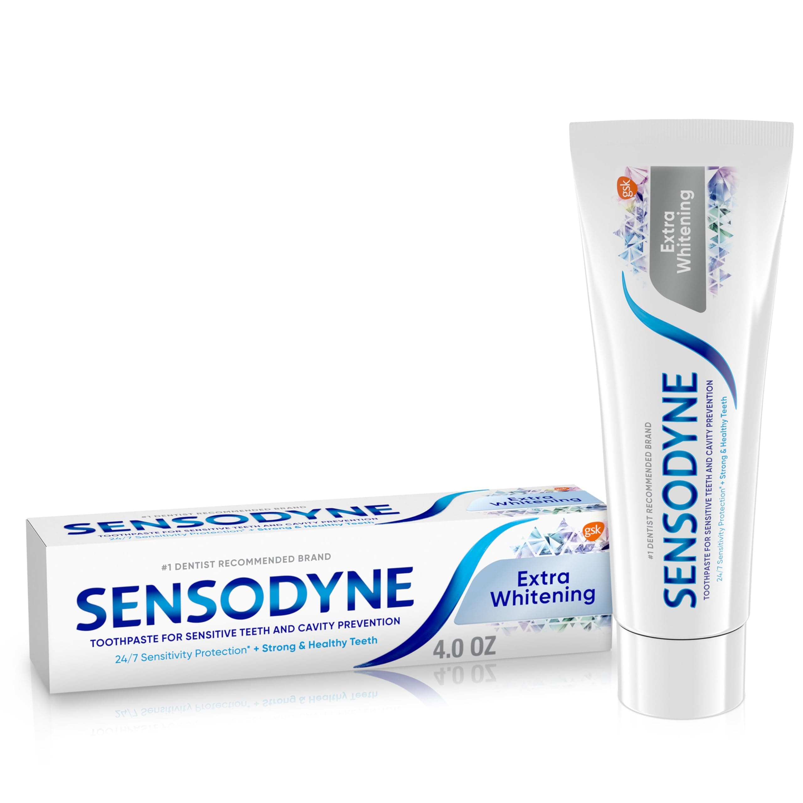 Sensodyne Extra Whitening Toothpaste for Sensitive Teeth, Cavity Prevention and Sensitive Teeth Whitening - 4 Ounces (Pack of 1)