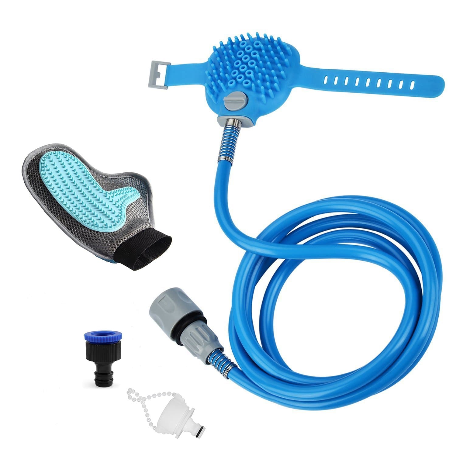 Pet Grooming Tool & Glove 2 in 1| Pet Shower Sprayer for Massage Brush | Long & Short Fur | Pet Hair Remover Mitt | for Cat & Dog| Environmentally Safe 100% Guarantee