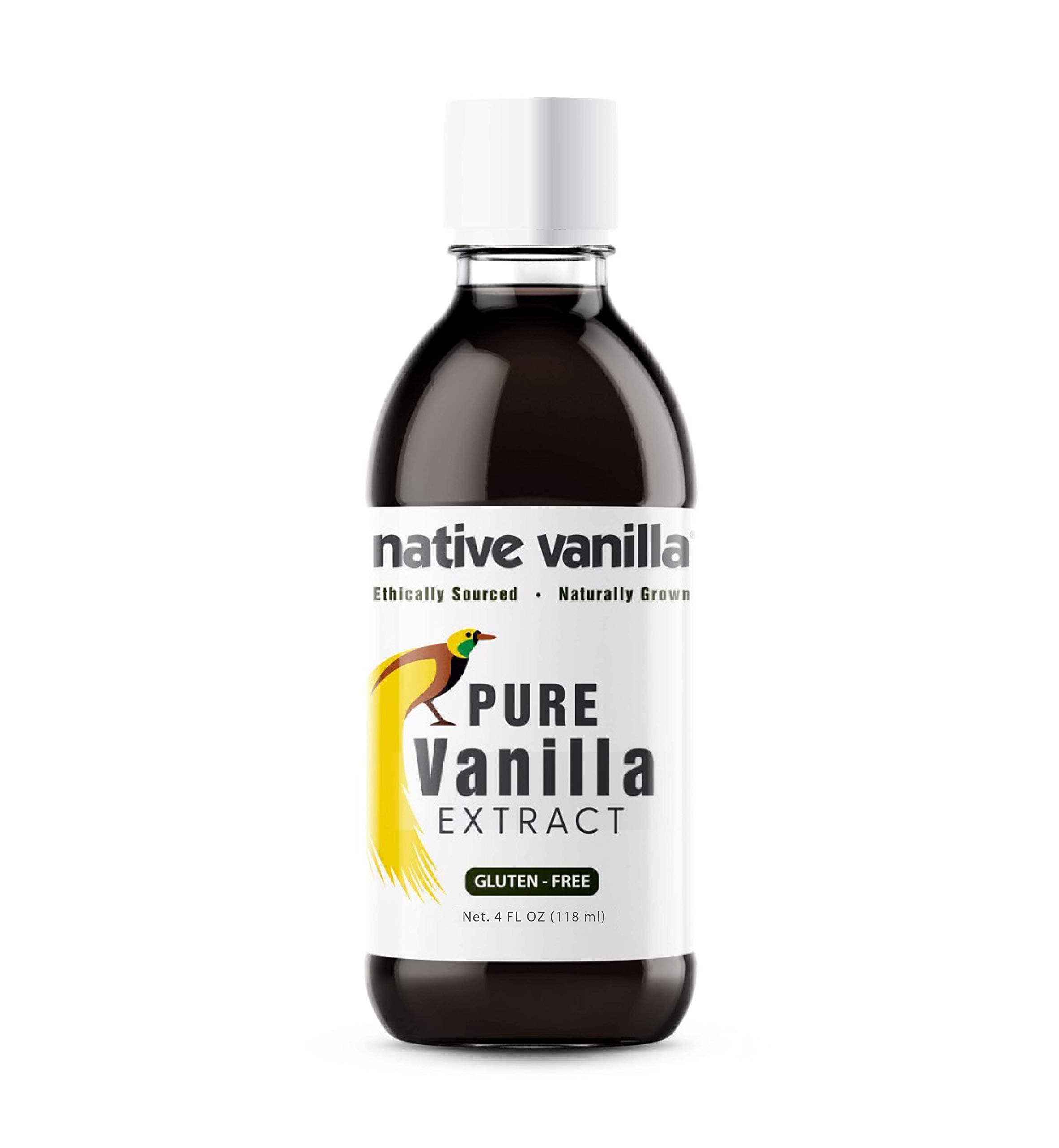Native Vanilla - Pure Vanilla Extract – 118ml (4 oz) - Made from Premium Vanilla Bean Pods – for Chefs and Home Cooking, Baking, and Dessert Making