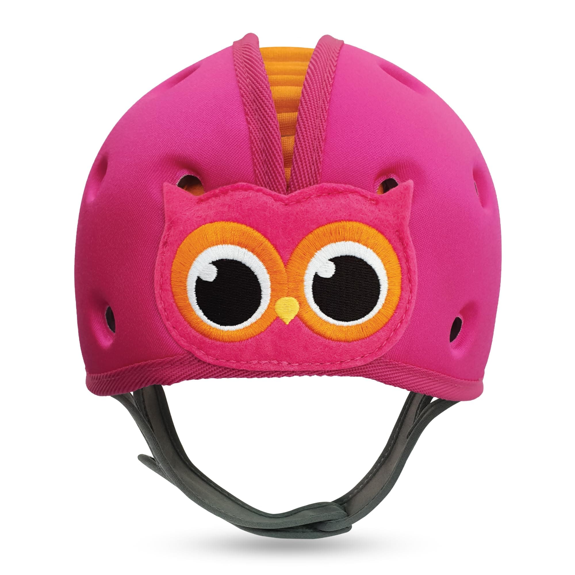 SafeheadBABY Soft Helmet for Babies Learning to Walk - Owl Pink Orange