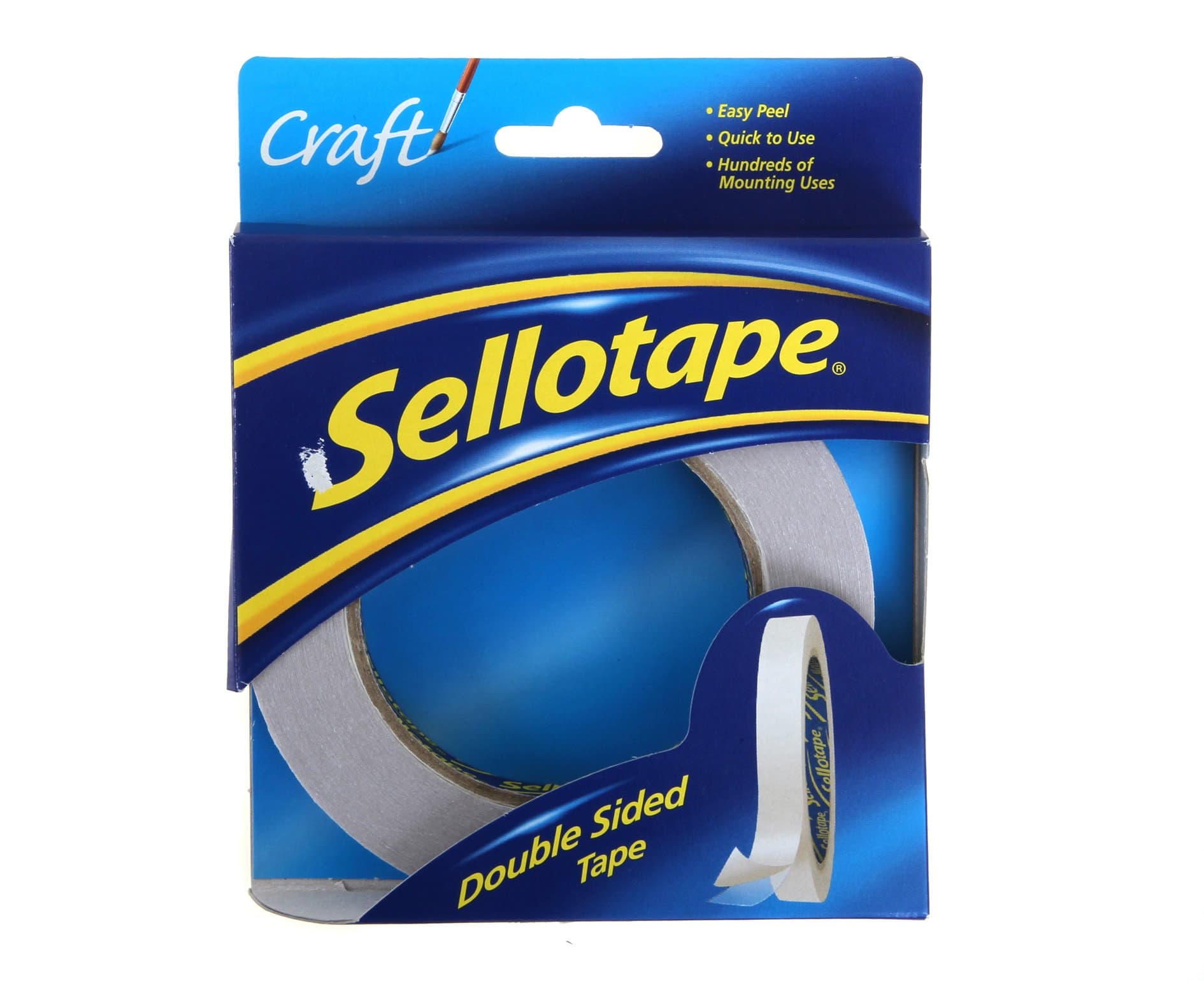 - Sellotape Double Sided Tape, Strong Double Sided Tape for Everyday Use, Mounting, Arts & Crafts, Easy to Use Double Sided Sticky Tape with Solid Grip & Easy Peel, 12mm*33m, Clear
