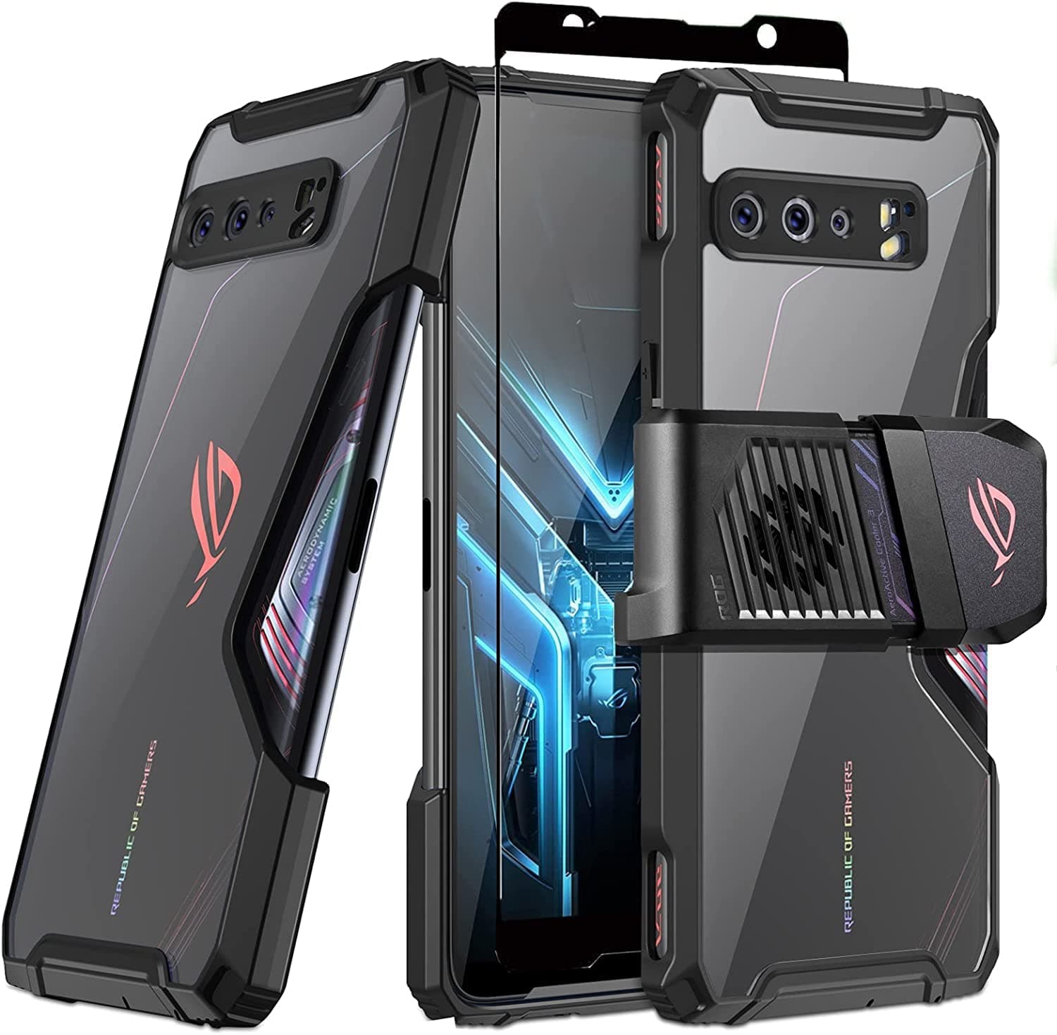 Fanbiya Case for ROG Phone 3 ROG Phone 3 Strix Case Air Trigger Compatible Sweat and Scratch Resistant Back Full Protection (ROG Phone 3, Clear)