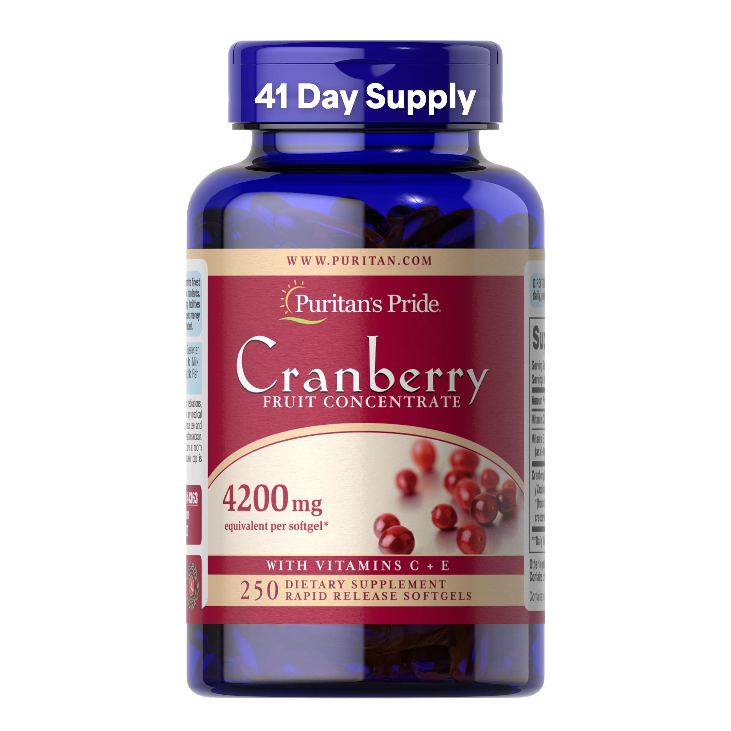Cranberry Fruit Concentrate with C & E 4200 Mg, 250 Count