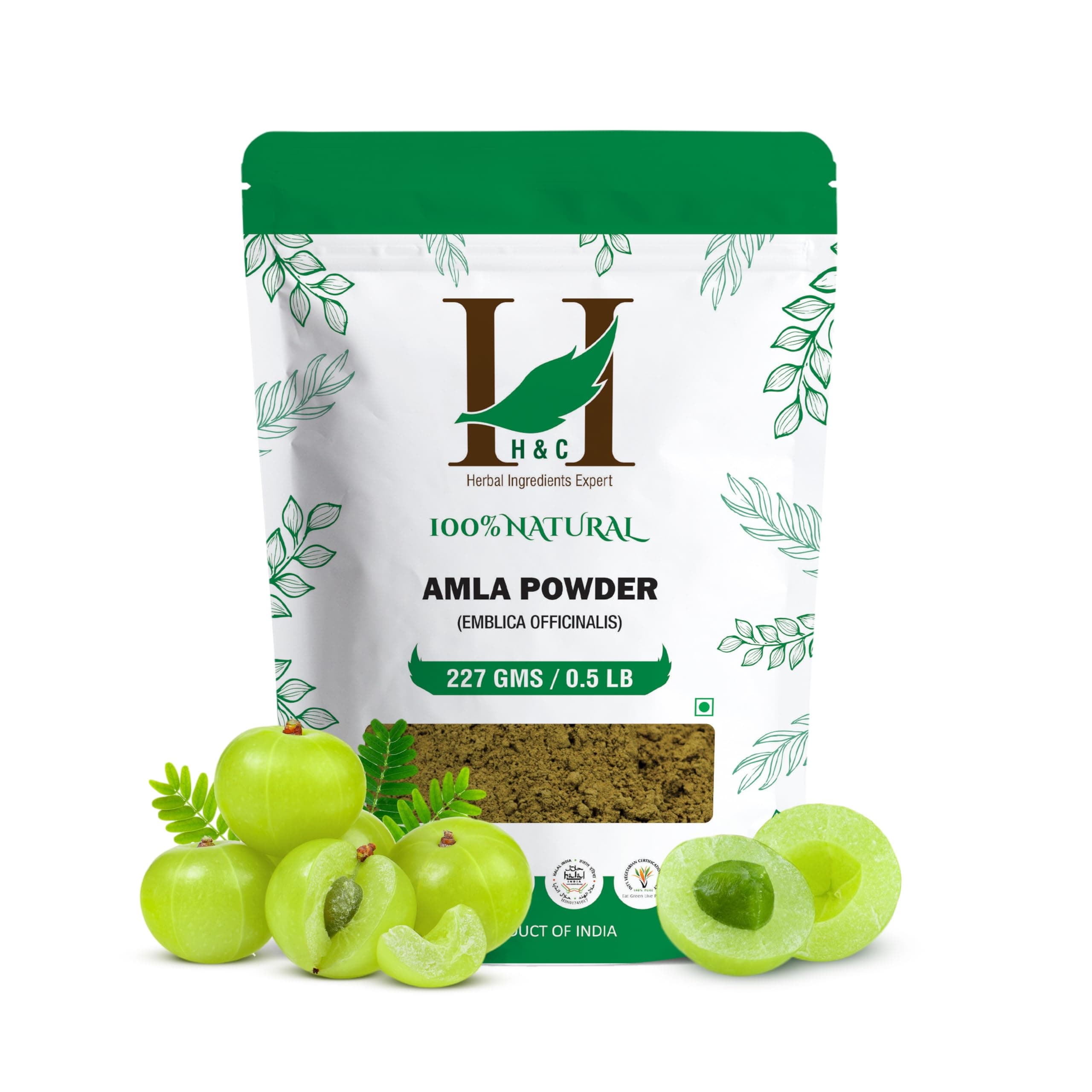 H&C- 100% Natural and Pure Amla (Amalaki) Powder - Emblica Officinalis - 227g / 0.5 LB / 08 oz - for Hair Care