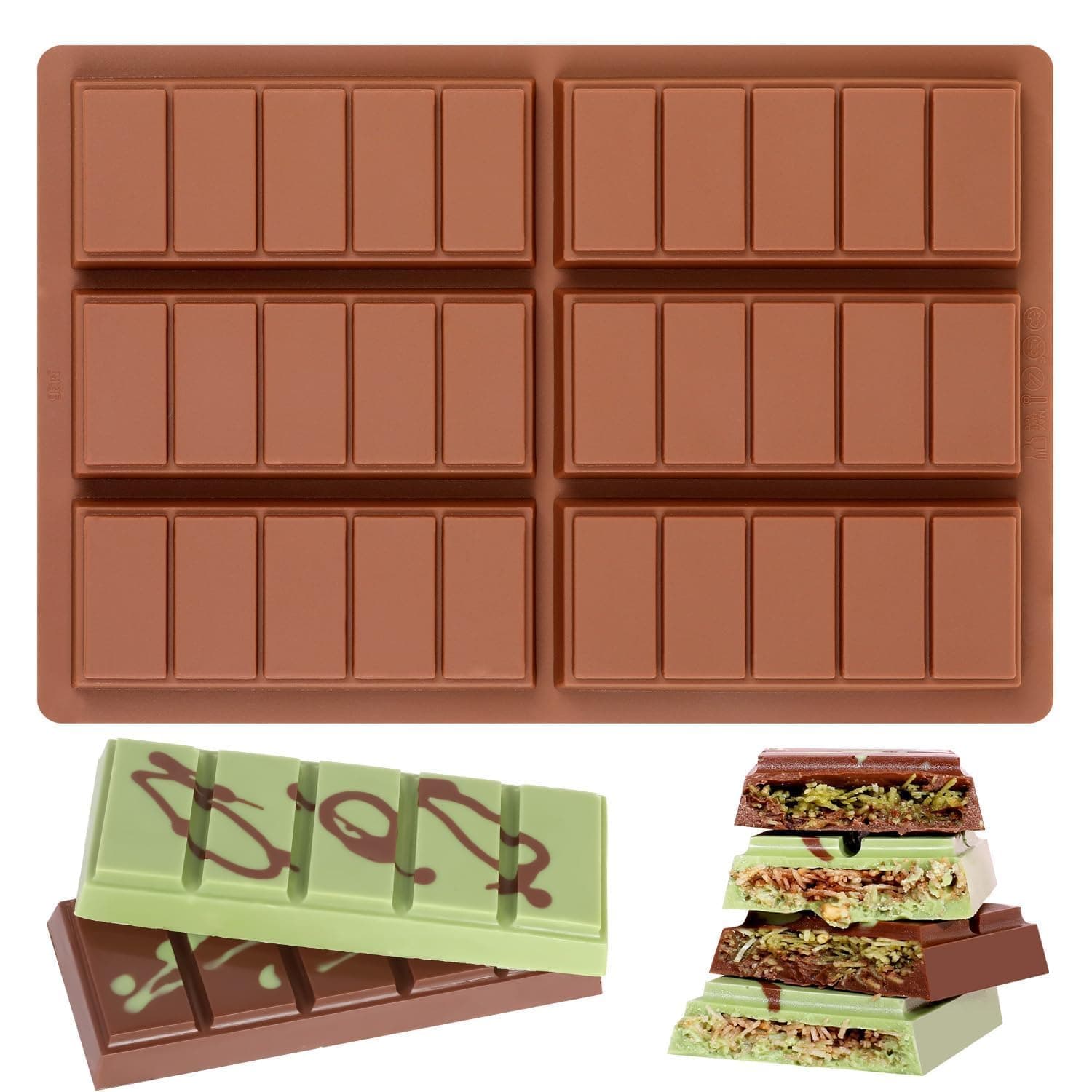 Chocolate Molds - Non-Stick Chocolate Bar Mold, Break Apart Chocolate Mold Food Grade Deep Mold For Tabs Chocolate Milk Snacks