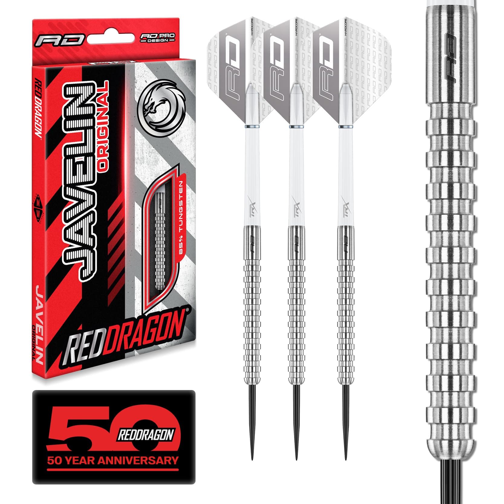 RED DRAGON Javelin Series: 20g, 22g, 24g Tungsten Darts Set with Flights and Stems