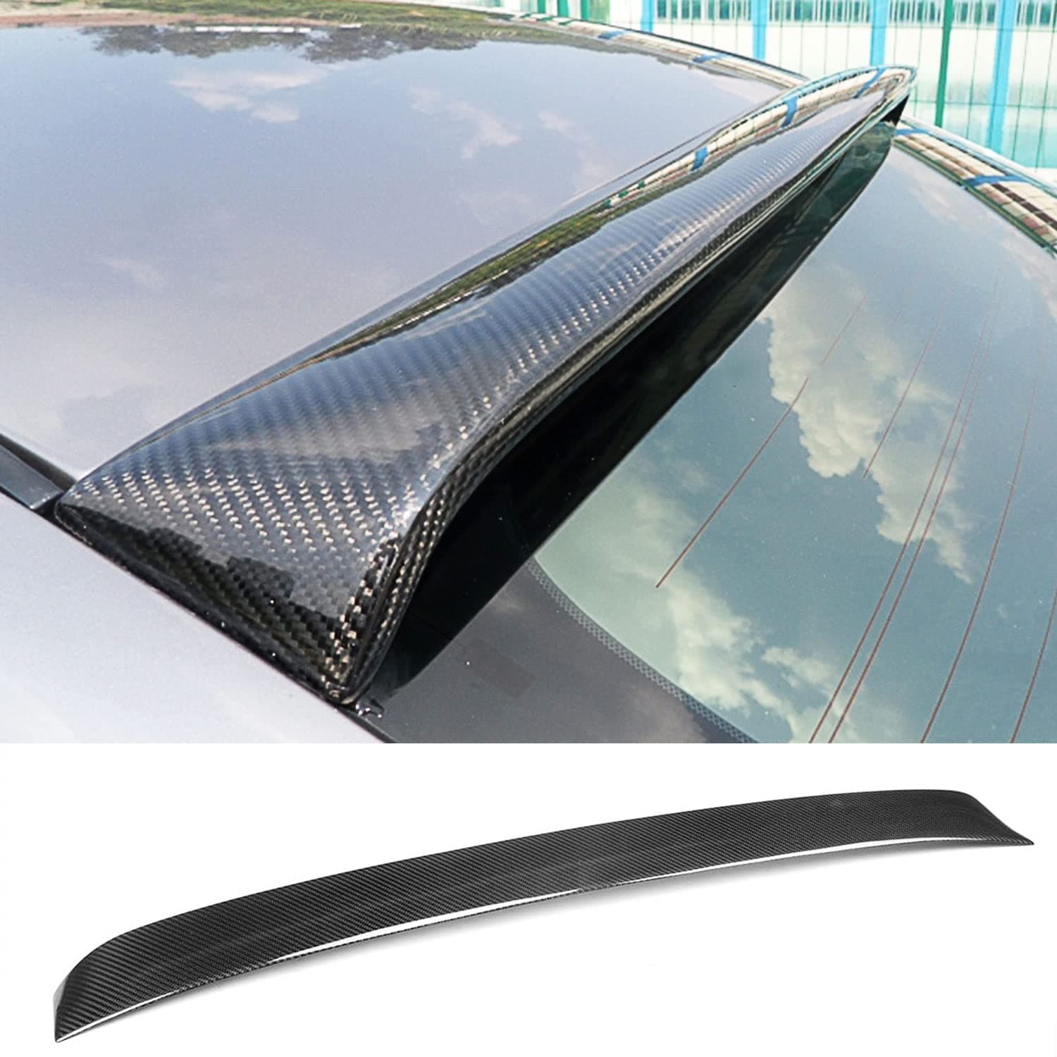 MCARCAR KIT Carbon Fiber Rear Roof Spoiler Fits for Infiniti G25 G35 G37 Sedan 4-Door 2006-2013 Factory Outlet Carbon Fiber CF Roof Window Top Wing Lip