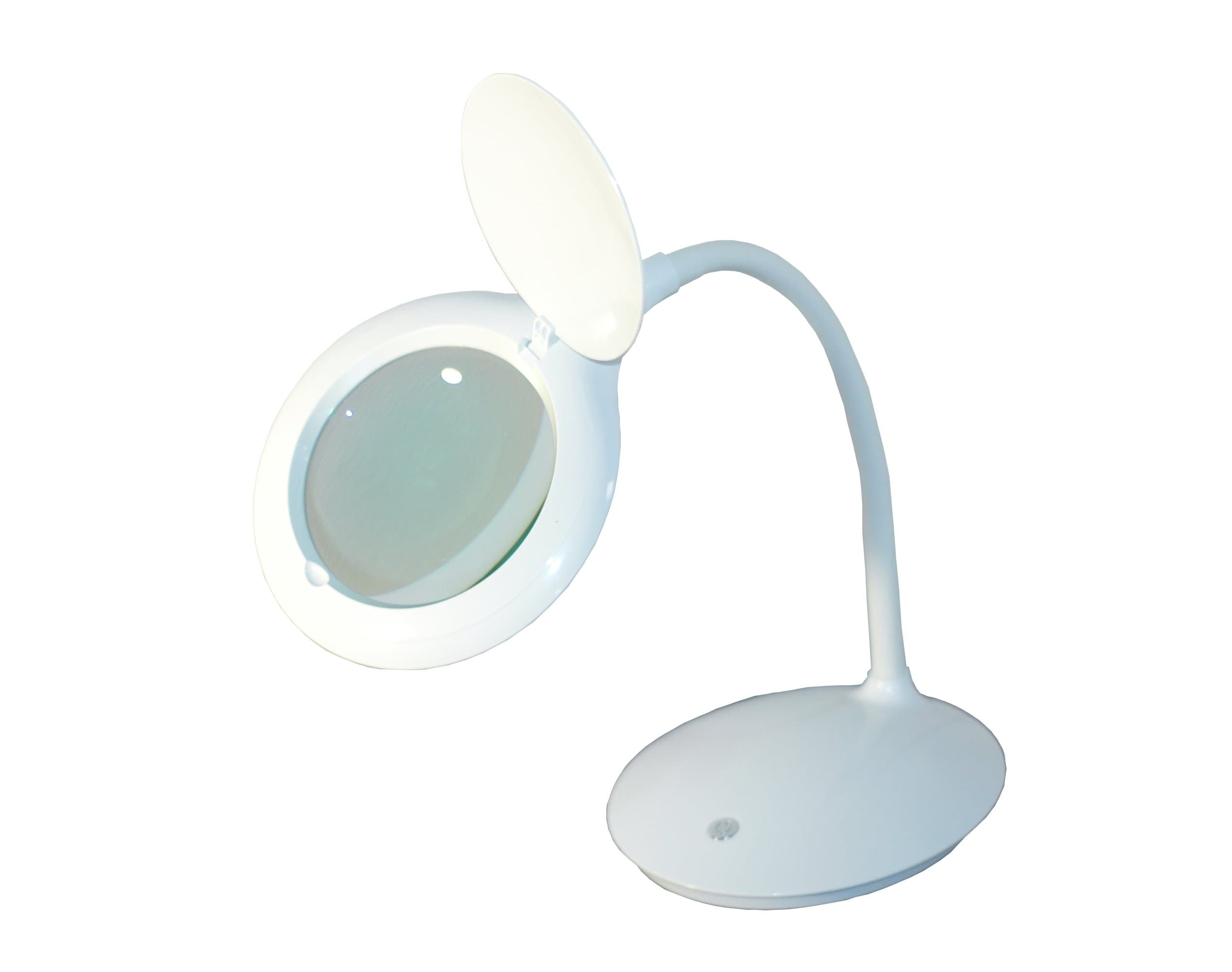 TekLine39101B Desk Gooseneck 5" Magnifying Lamp, White 80-LED Daylight