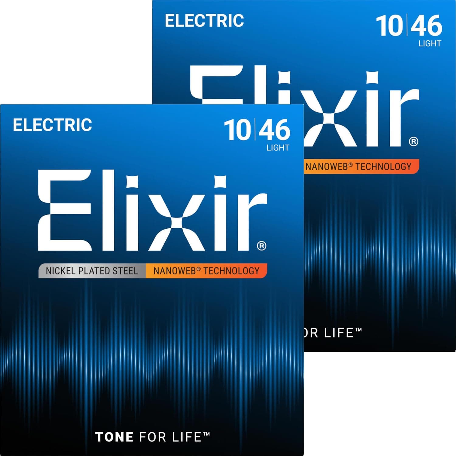 Elixir Light Nanoweb Electric Guitar Strings 2-Pack (Standard)