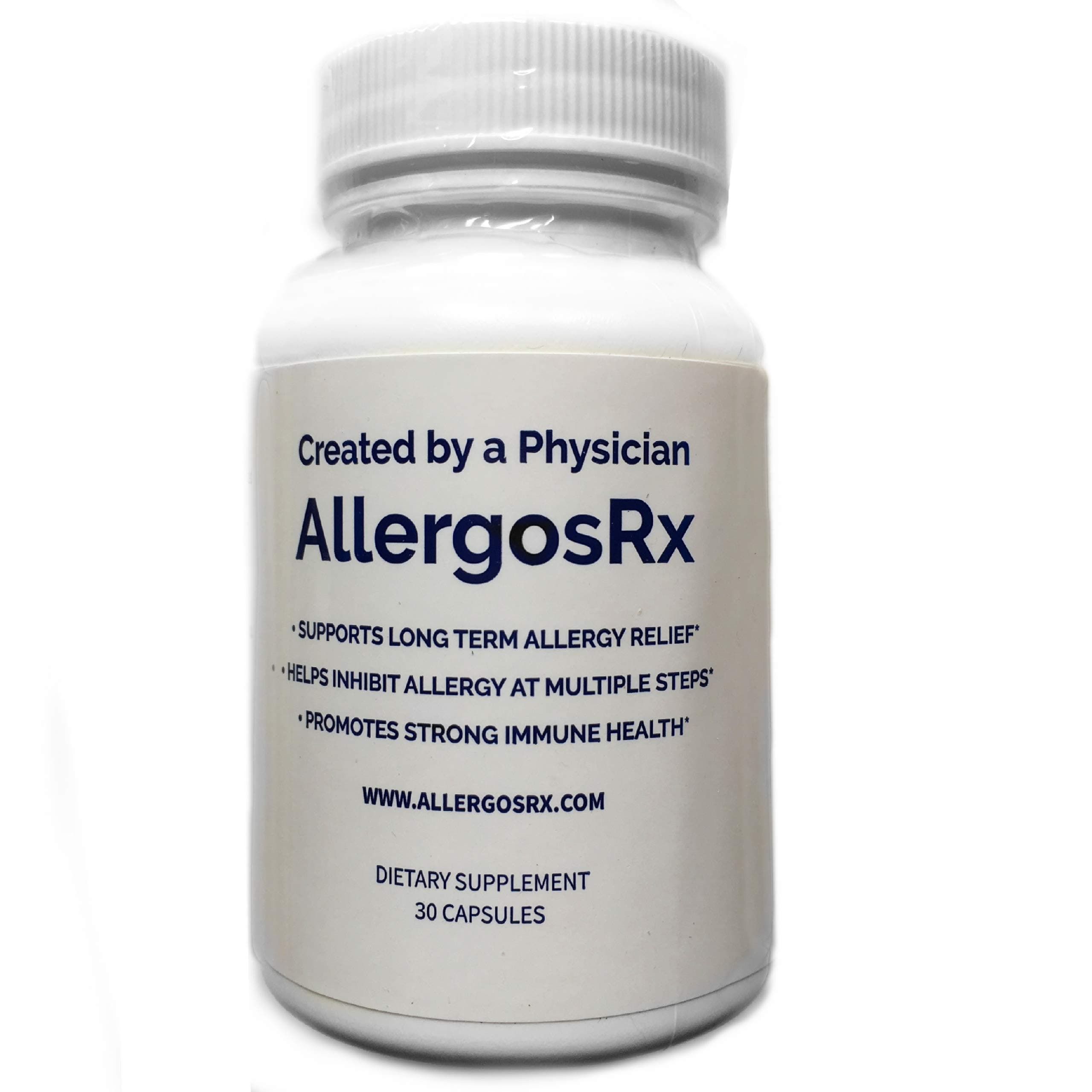 AllergosRX – Powerful and Immediate Allergy Relief Supplement (30-Count) - Allergy Multi-Symptom - Allergy Specialist Formulated - Probiotics for Immune Support
