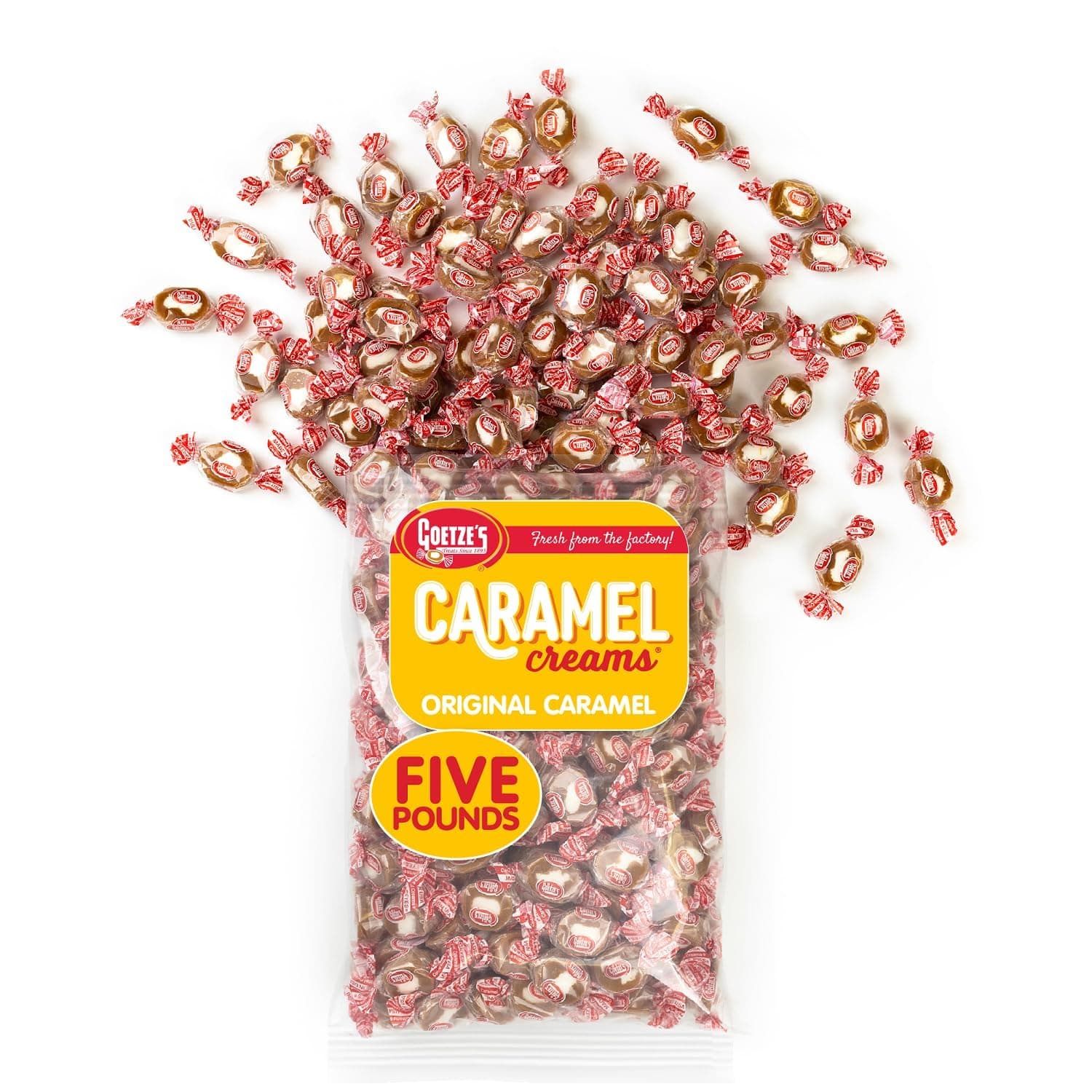 Candy Vanilla Caramel Creams - 5 Pound Bag (80 Ounces) - Fresh from the Factory