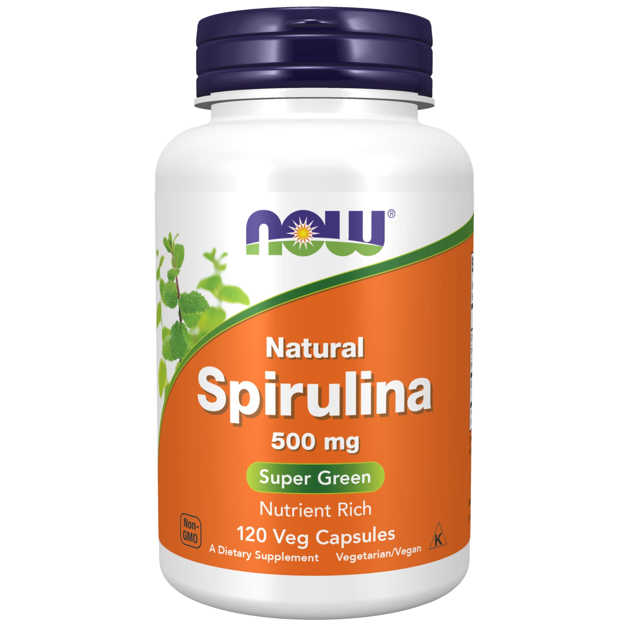 NOW Spirulina 500mg, 120 Veg Capsules