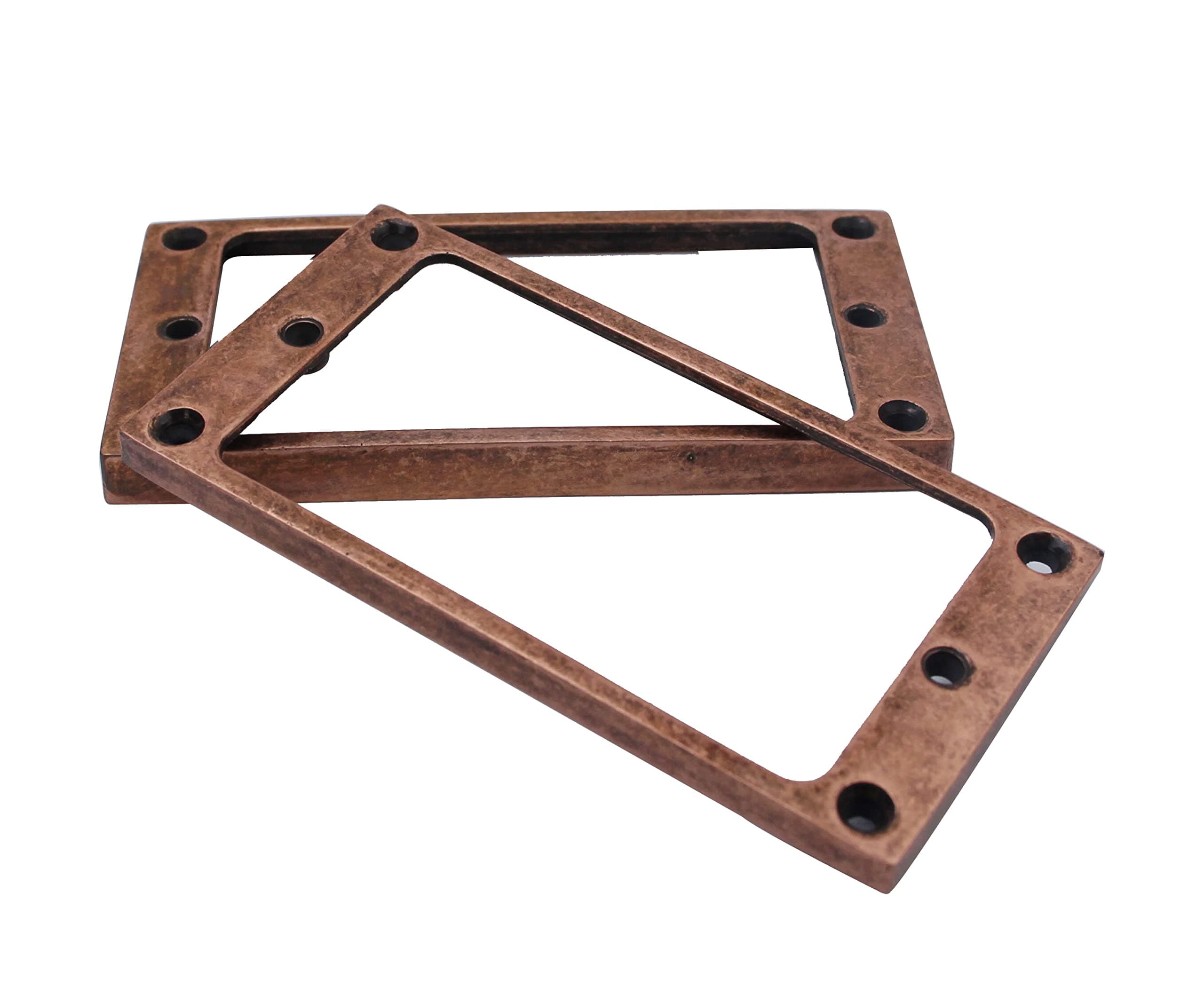 Flat Metal Humbucker Pickup Mounting Ring Set - Bridge Neck Pickups Cover Frame Replacement Part for Electric Guitar or Precision Bass(2PCS, bronze)