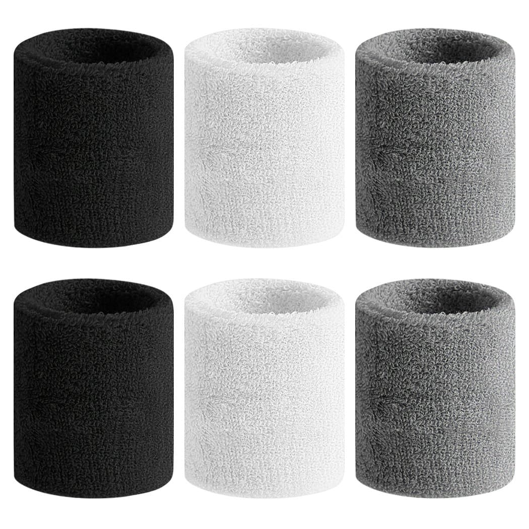 BEACE Sweatbands Sports Wristband for Men & Women - Moisture Wicking Athletic Cotton Terry Cloth Sweatband for Tennis, Basketball, Running, Gym, Working Out
