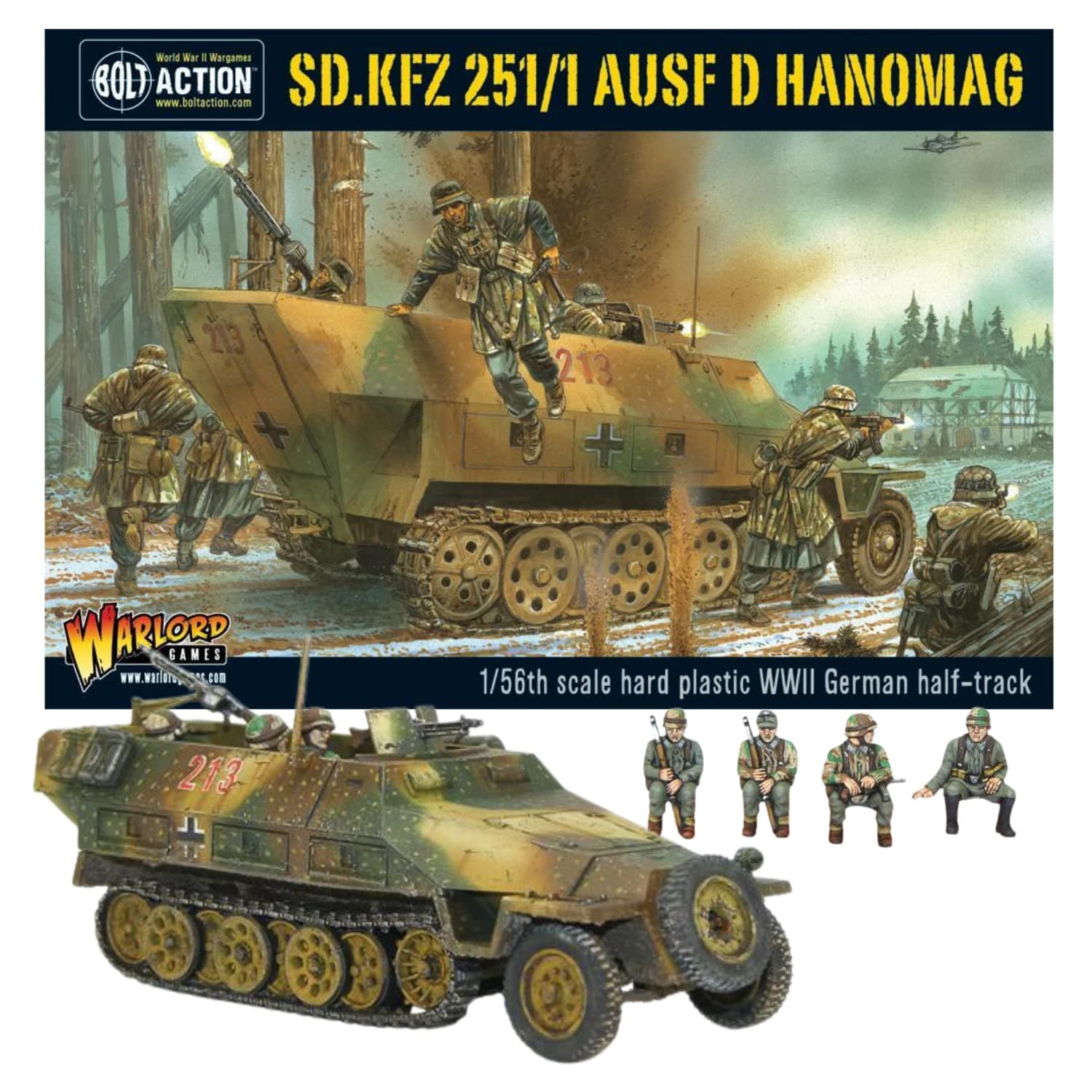 Wargames Delivered Bolt Action: Tank War - Sd.Kfz 251/1 Ausf D Hanomag, World War 2 Miniatures Game, 28mm Army Tank Model for Miniature Wargaming by Warlord Games