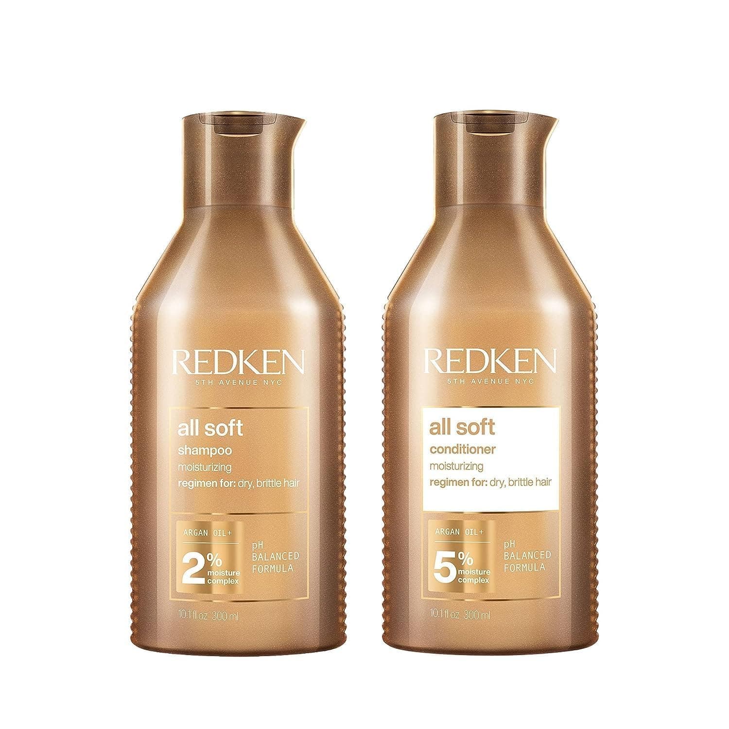 Redken All Soft Shampoo and Conditioner Set For Dry or Brittle Hair - Provides Intense Softness and Shine With Argan Oil, 10.1 Fl Oz